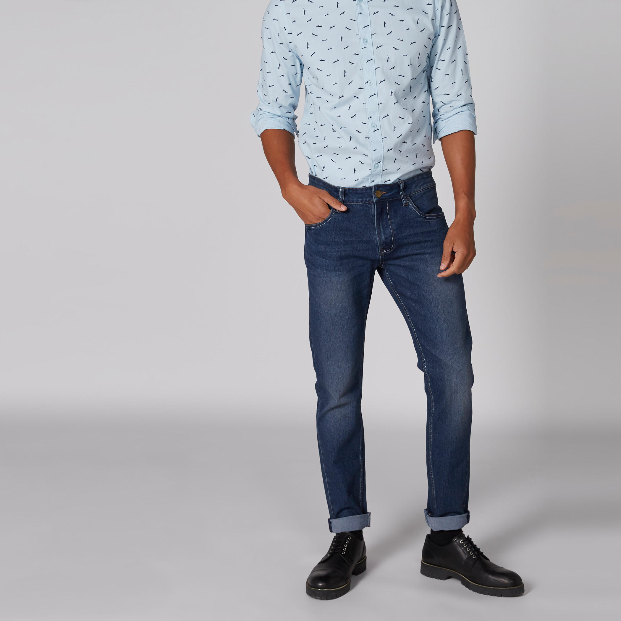 بنطال جينز طويل بزر وجيوب-men-clothing-bottoms-jeans-image-1