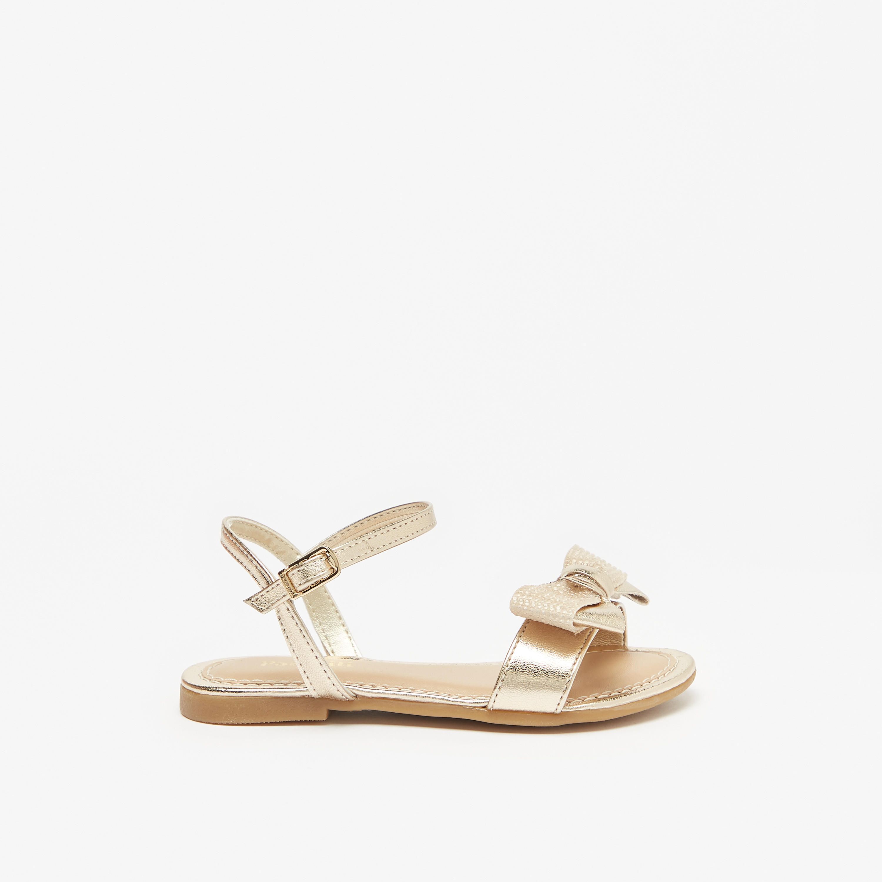 Pampili Embellished Strap Sandals with Bow Applique and Buckle Closure-baby-girls-shoes-sandals-image-8