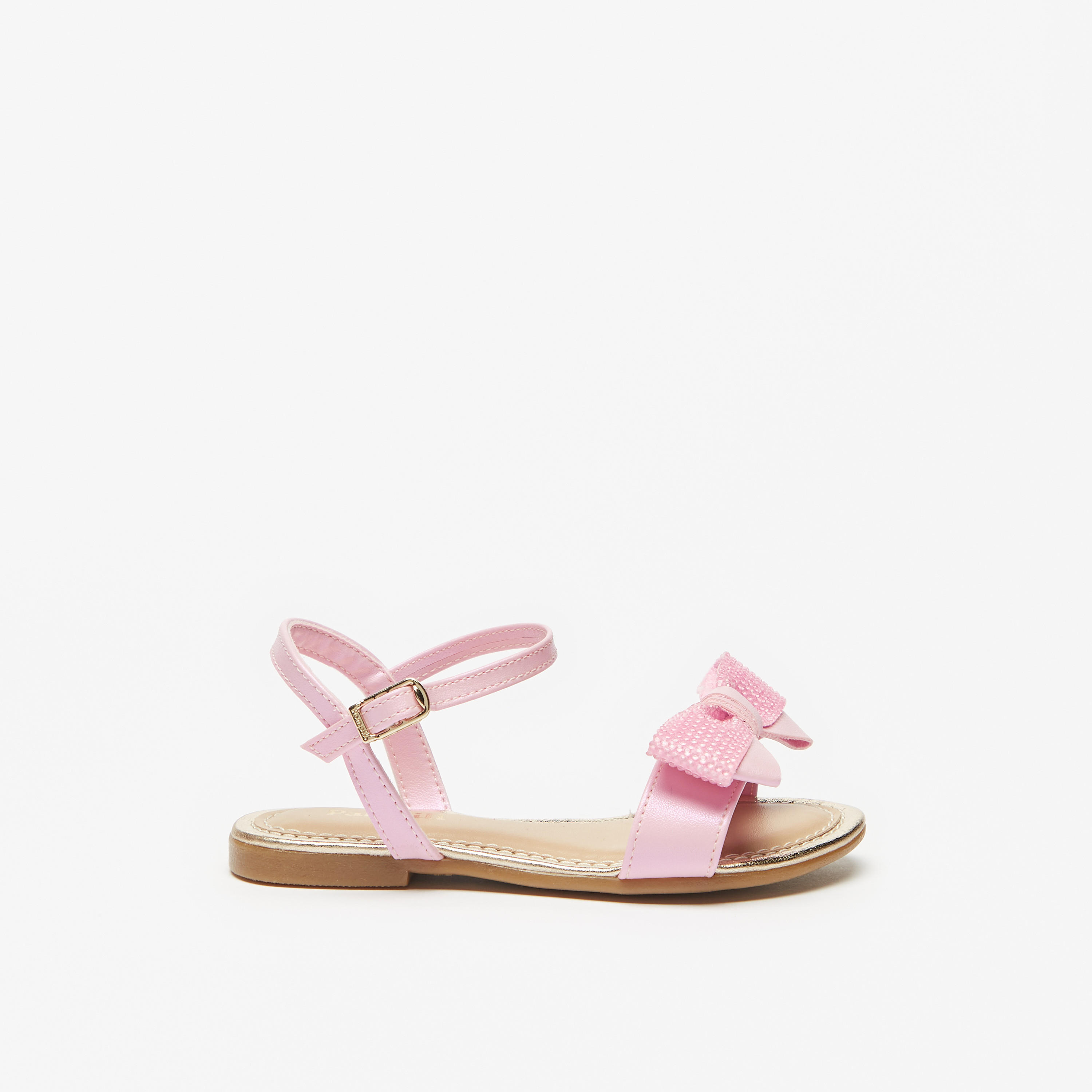 Pampili Embellished Strap Sandals with Bow Applique and Buckle Closure-baby-girls-shoes-sandals-image-3