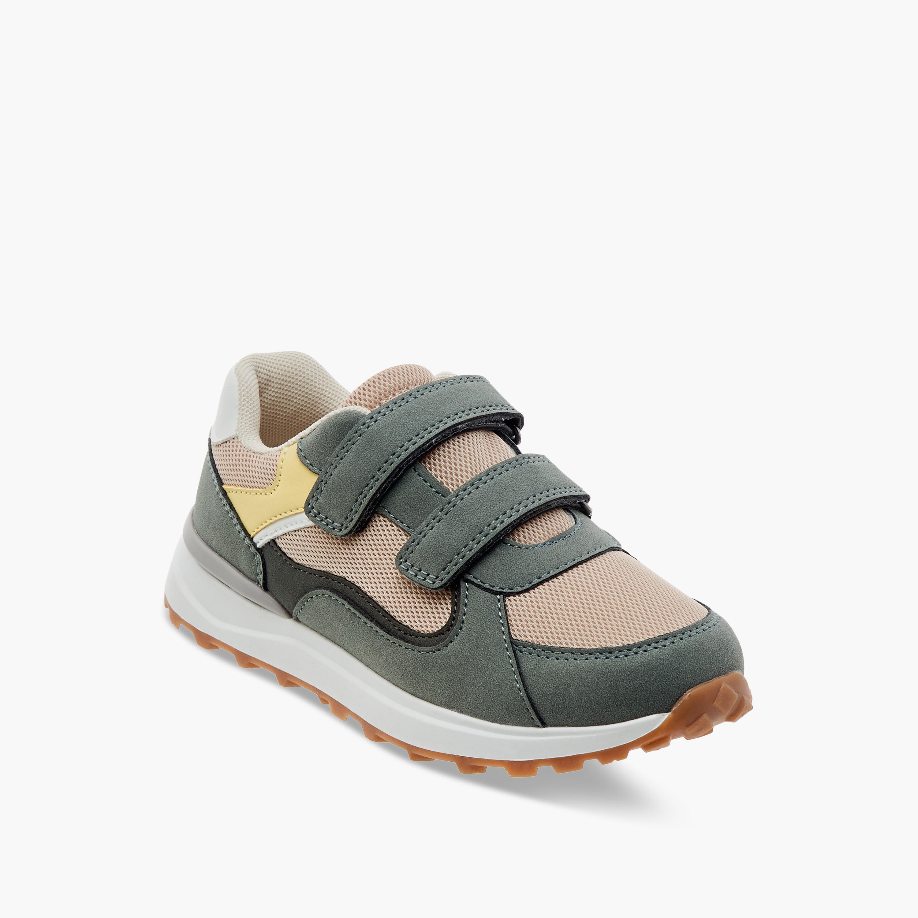 Juniors Panelled Sneakers with Hook and Loop Closure-boys-shoes-sneakers-image-2
