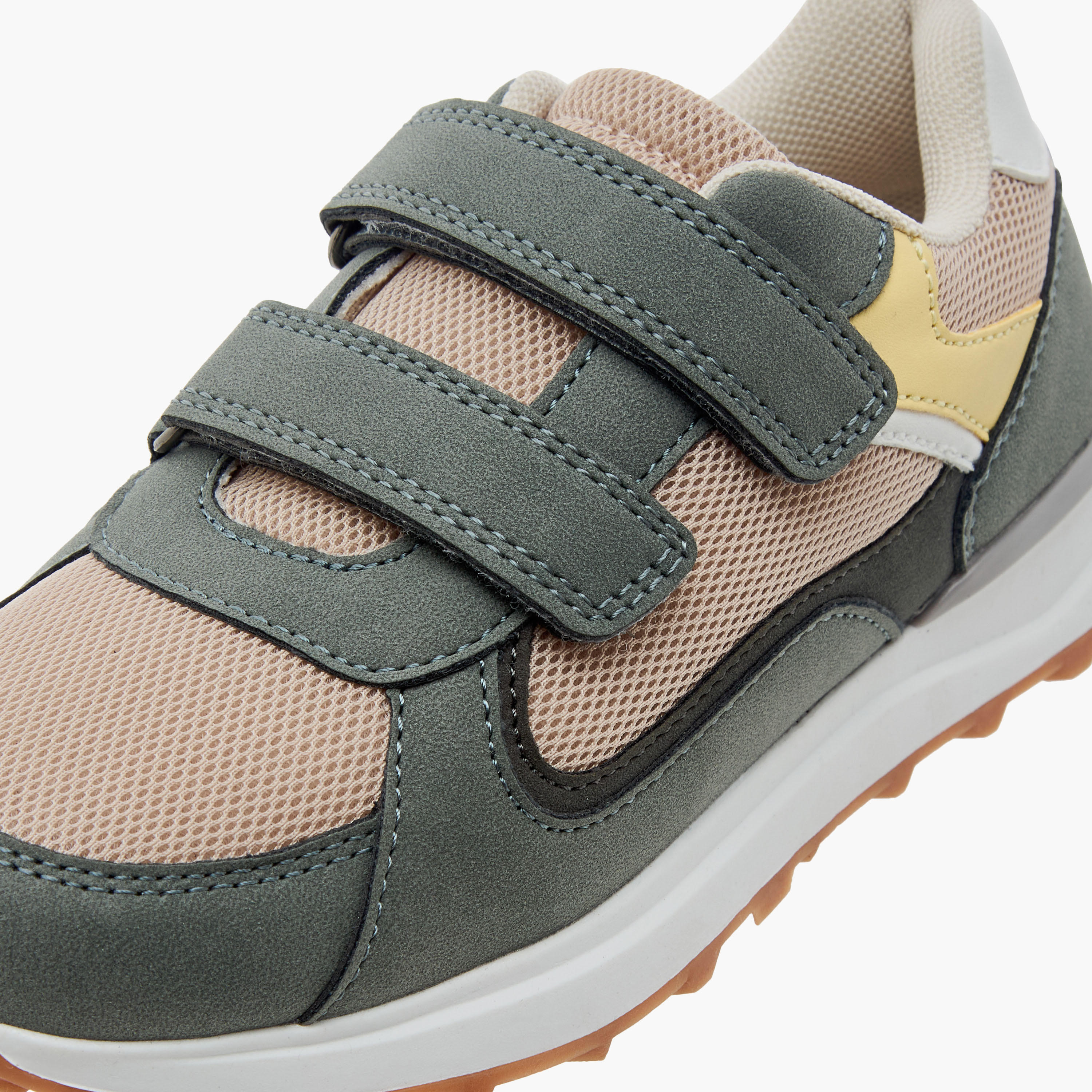 Juniors Panelled Sneakers with Hook and Loop Closure-boys-shoes-sneakers-image-4