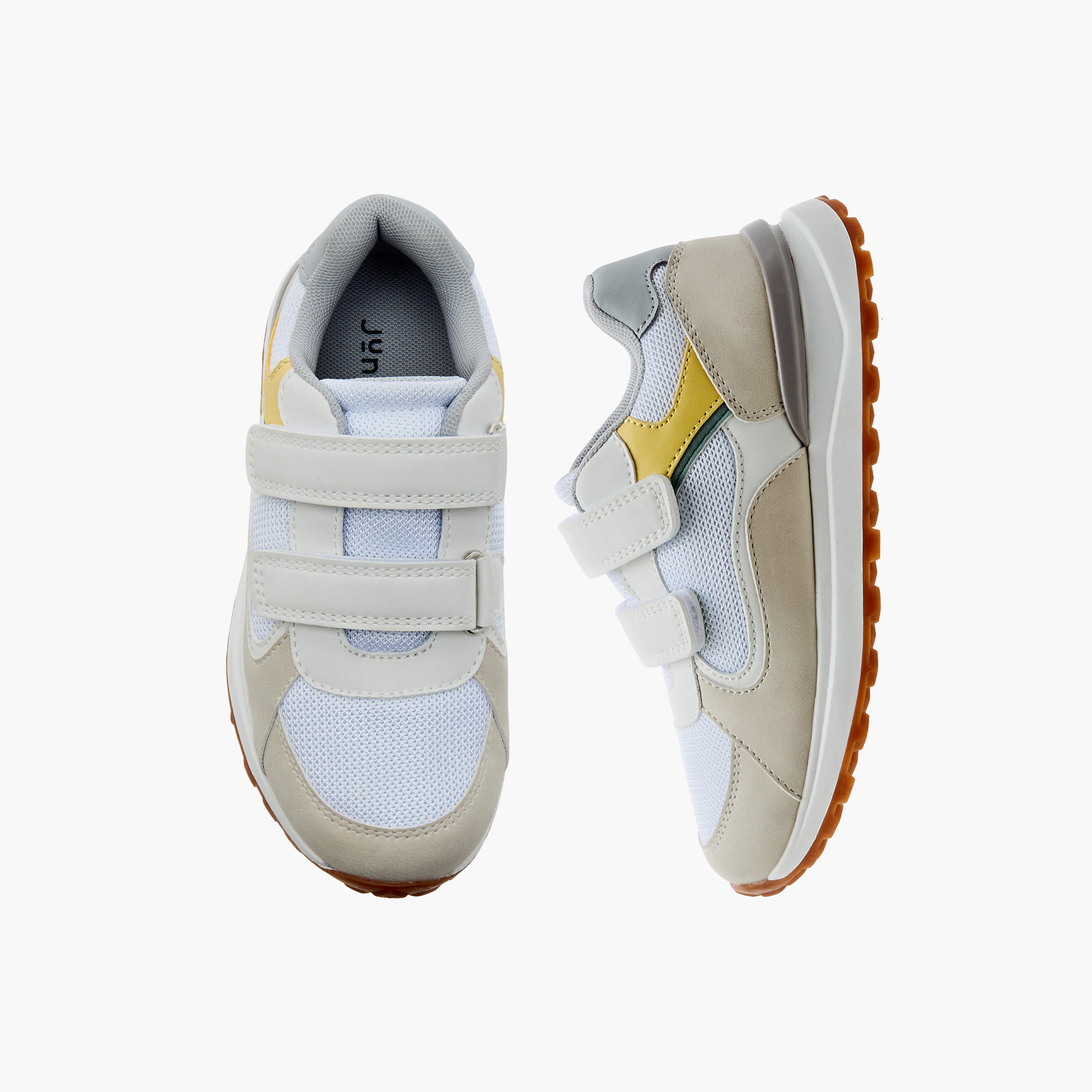 Juniors Panelled Sneakers with Hook and Loop Closure-boys-shoes-sneakers-image-1