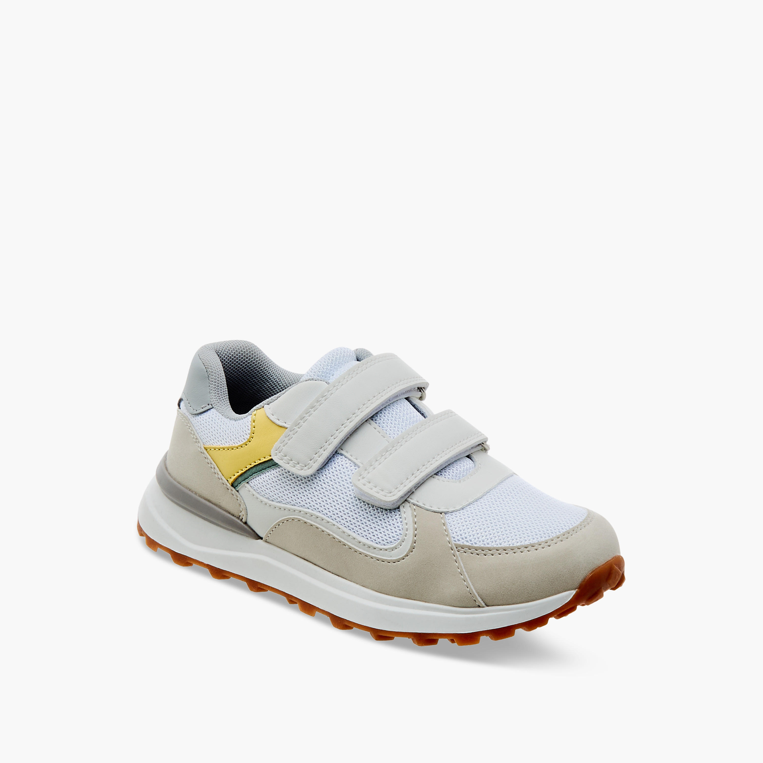 Juniors Panelled Sneakers with Hook and Loop Closure-boys-shoes-sneakers-image-2