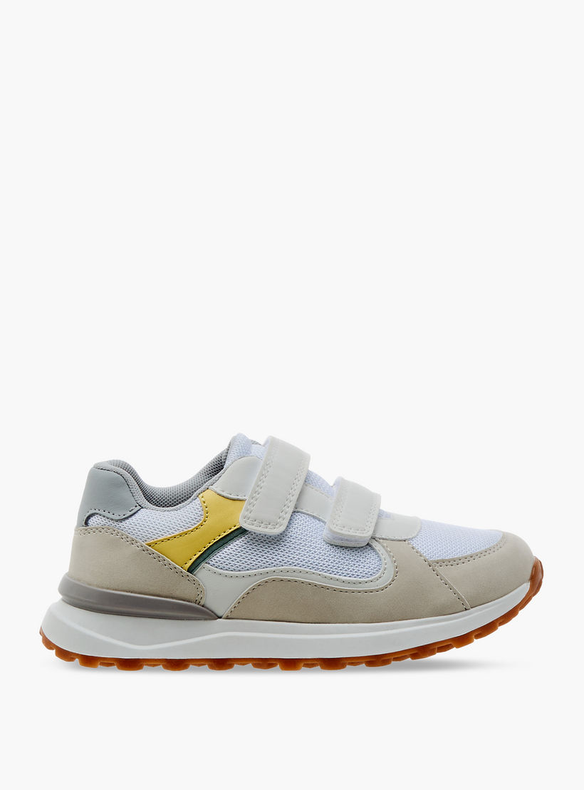 Juniors Panelled Sneakers with Hook and Loop Closure-boys-shoes-sneakers-image-3
