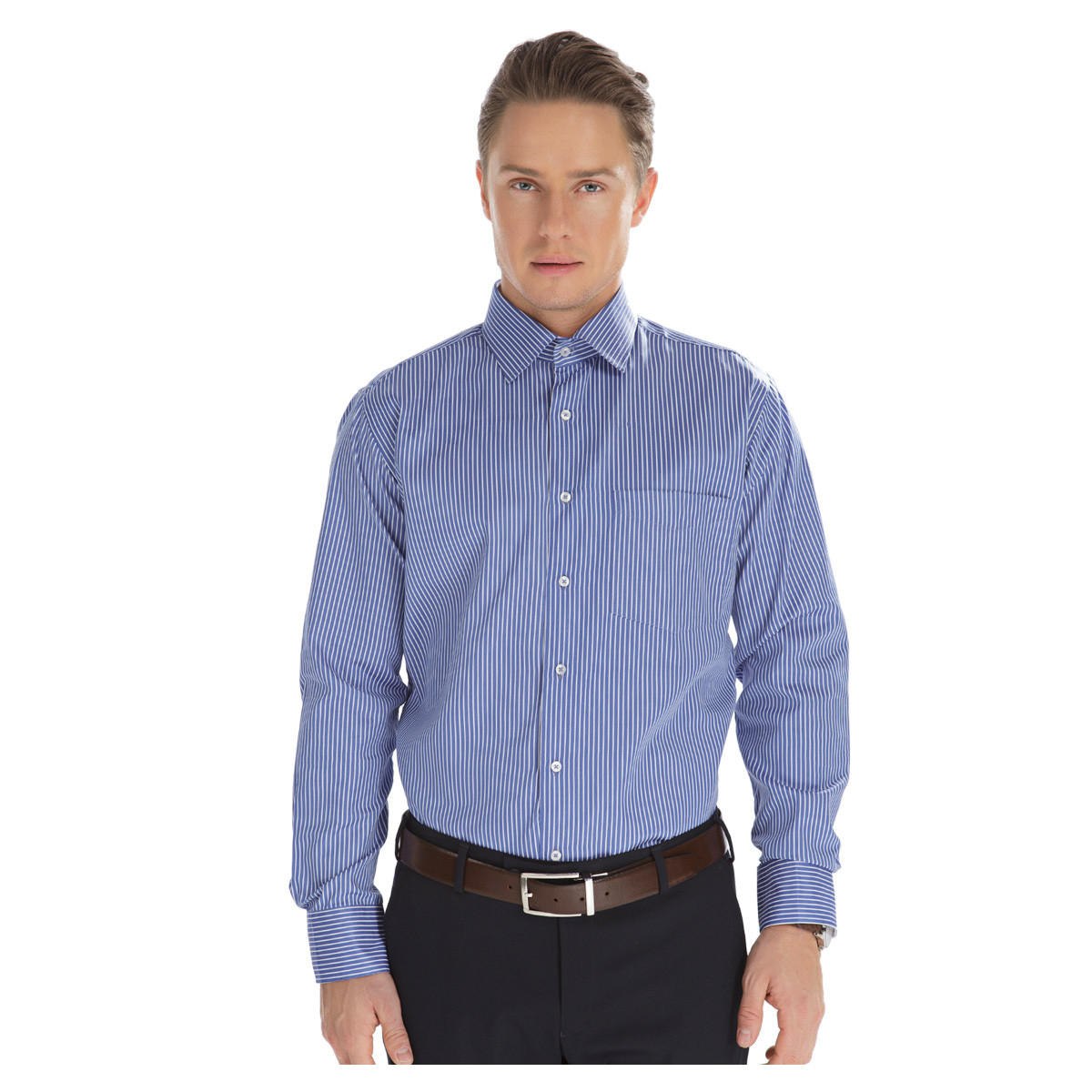 Pinstriped Formal Shirt-men-clothing-shirts-image-1