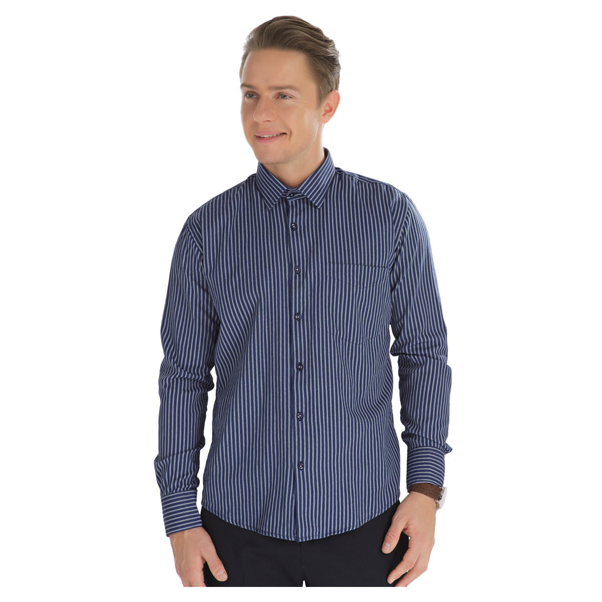 Pinstriped Formal Shirt-men-clothing-shirts-image-1