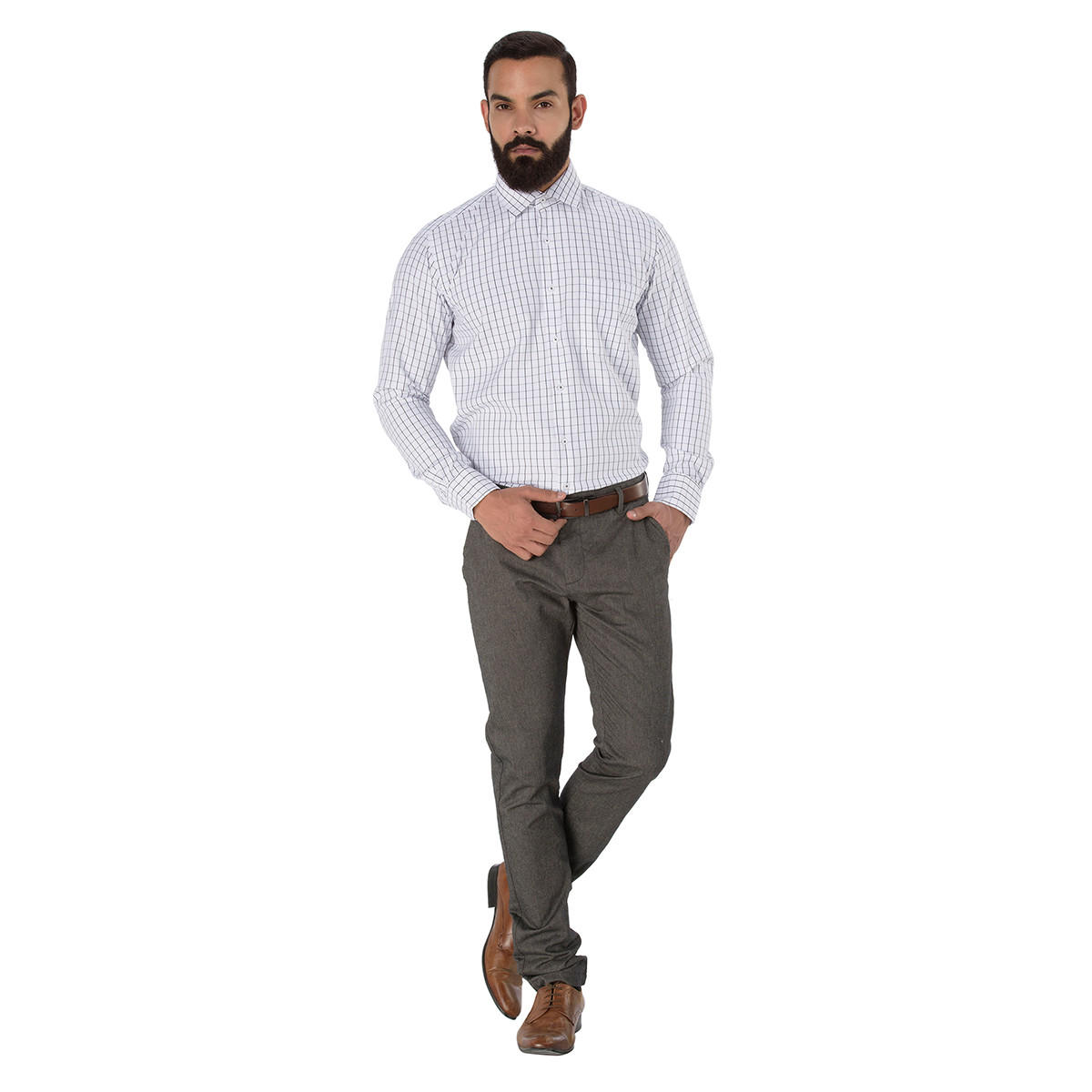 Long-sleeved Chequered Shirt-men-clothing-shirts-image-5