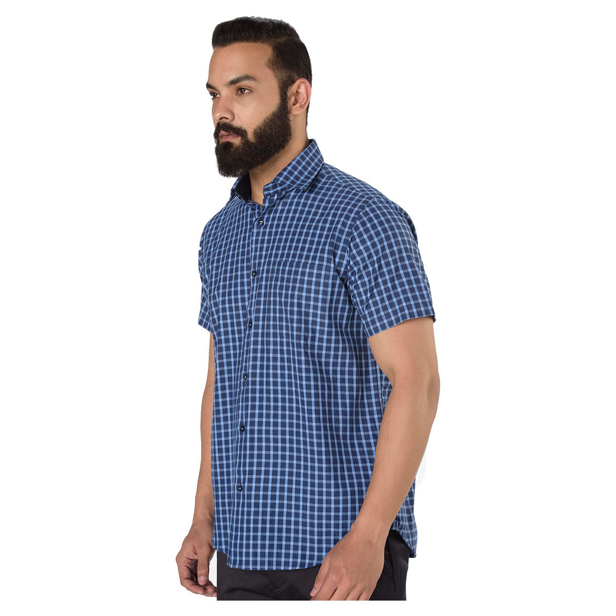 Short Sleeves Checkered Formal Shirt-men-clothing-shirts-image-3