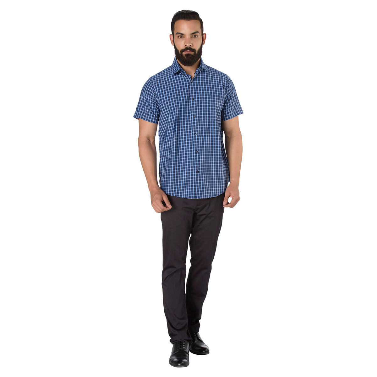 Short Sleeves Checkered Formal Shirt-men-clothing-shirts-image-5