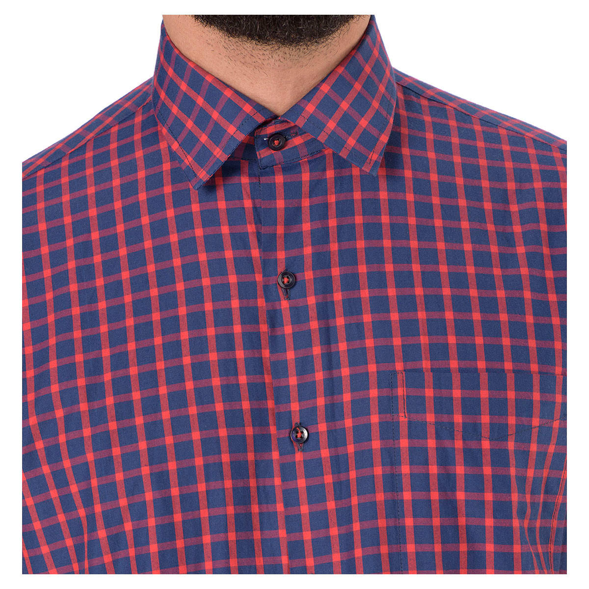 Short Sleeves Checkered Formal Shirt-men-clothing-shirts-image-2