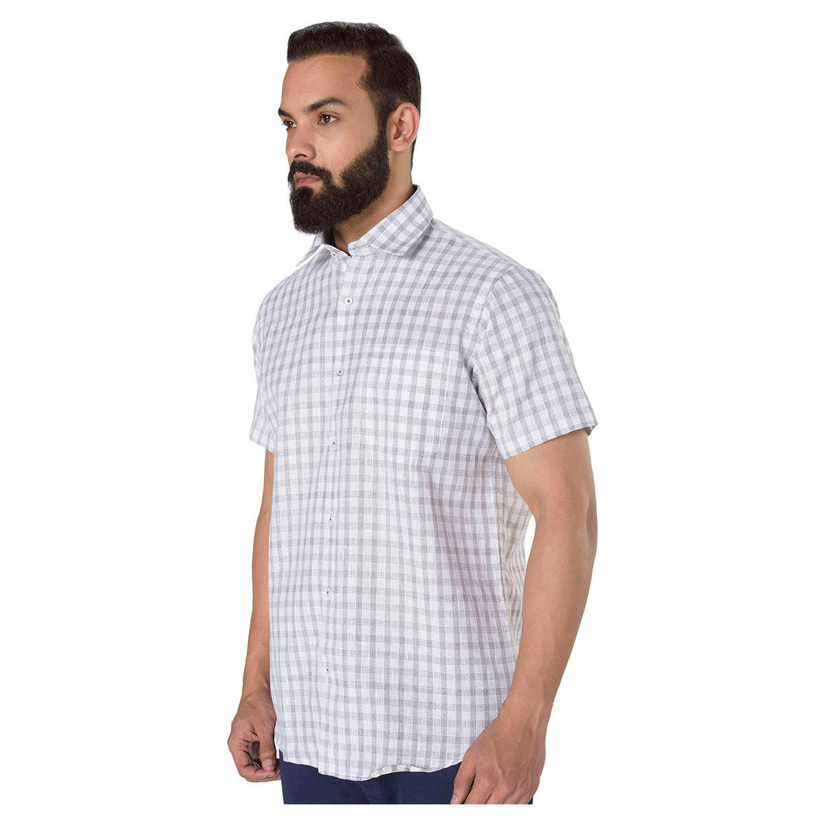 Chequered Short Sleeves Shirt-men-clothing-shirts-image-3