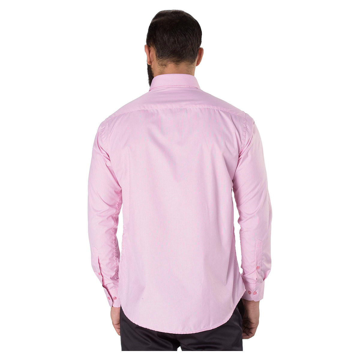 Long Sleeves Mini Gingham Checkered Formal Shirt-men-clothing-shirts-image-2