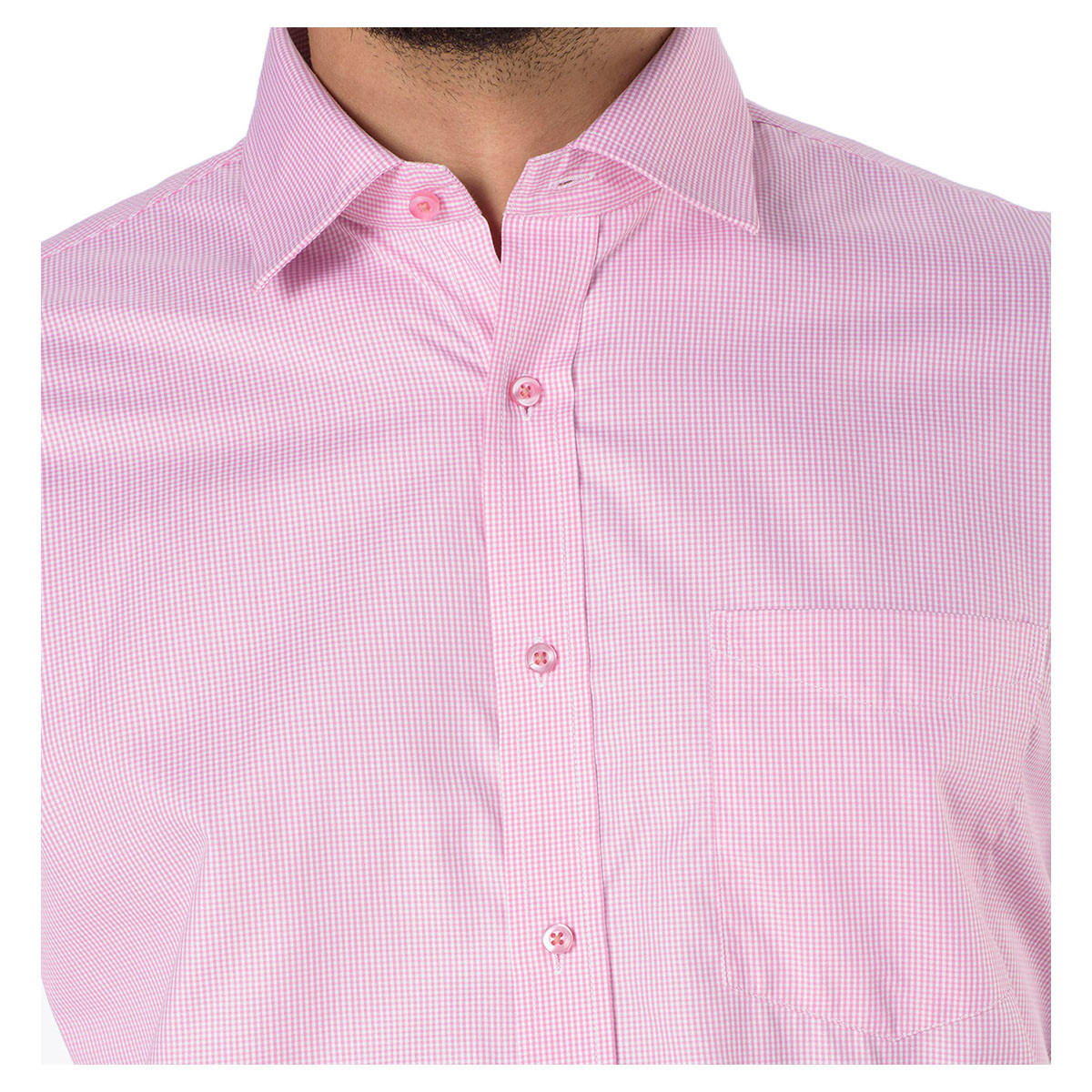 Long Sleeves Mini Gingham Checkered Formal Shirt-men-clothing-shirts-image-4