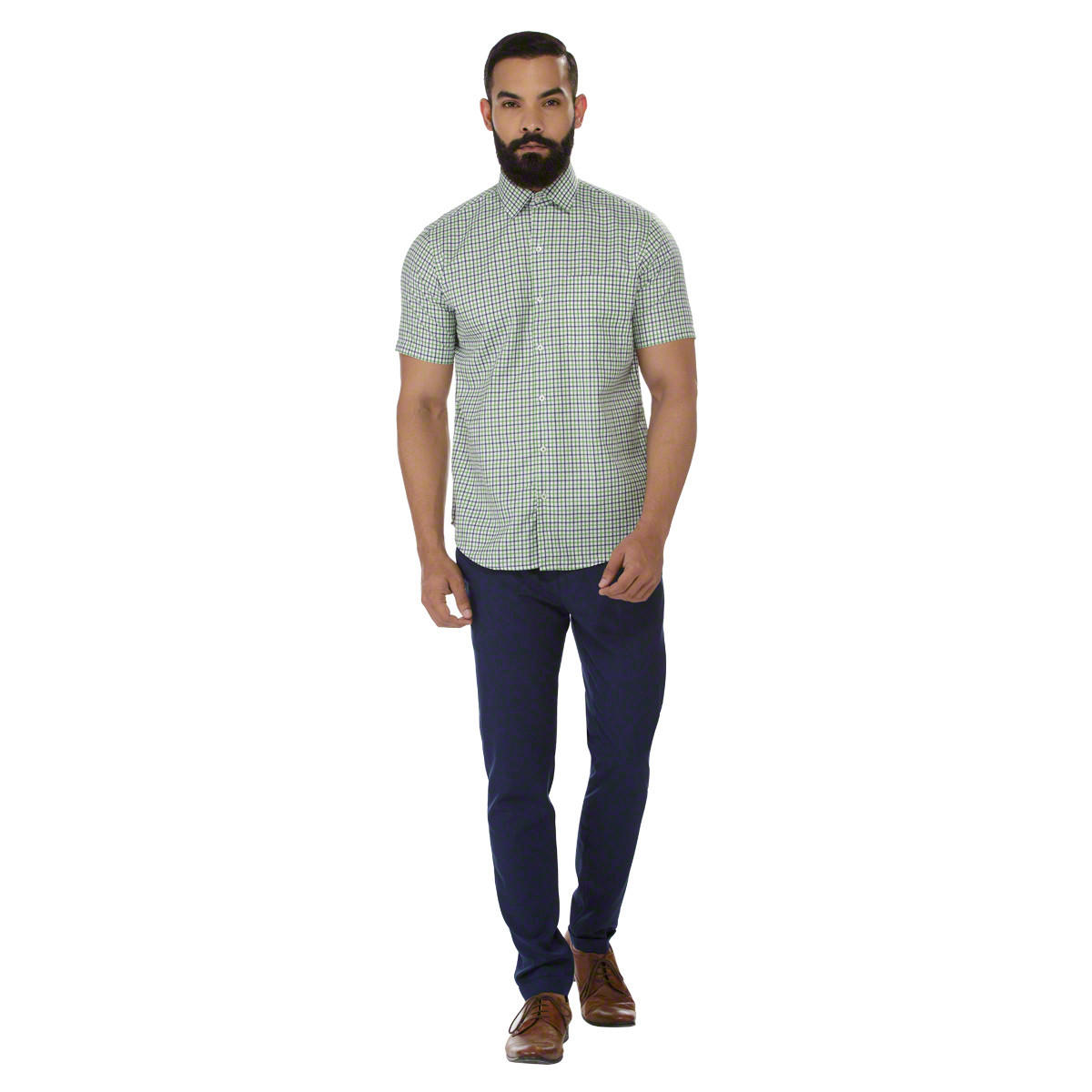 Checkered Short Sleeve Formal Shirt-men-clothing-shirts-image-5