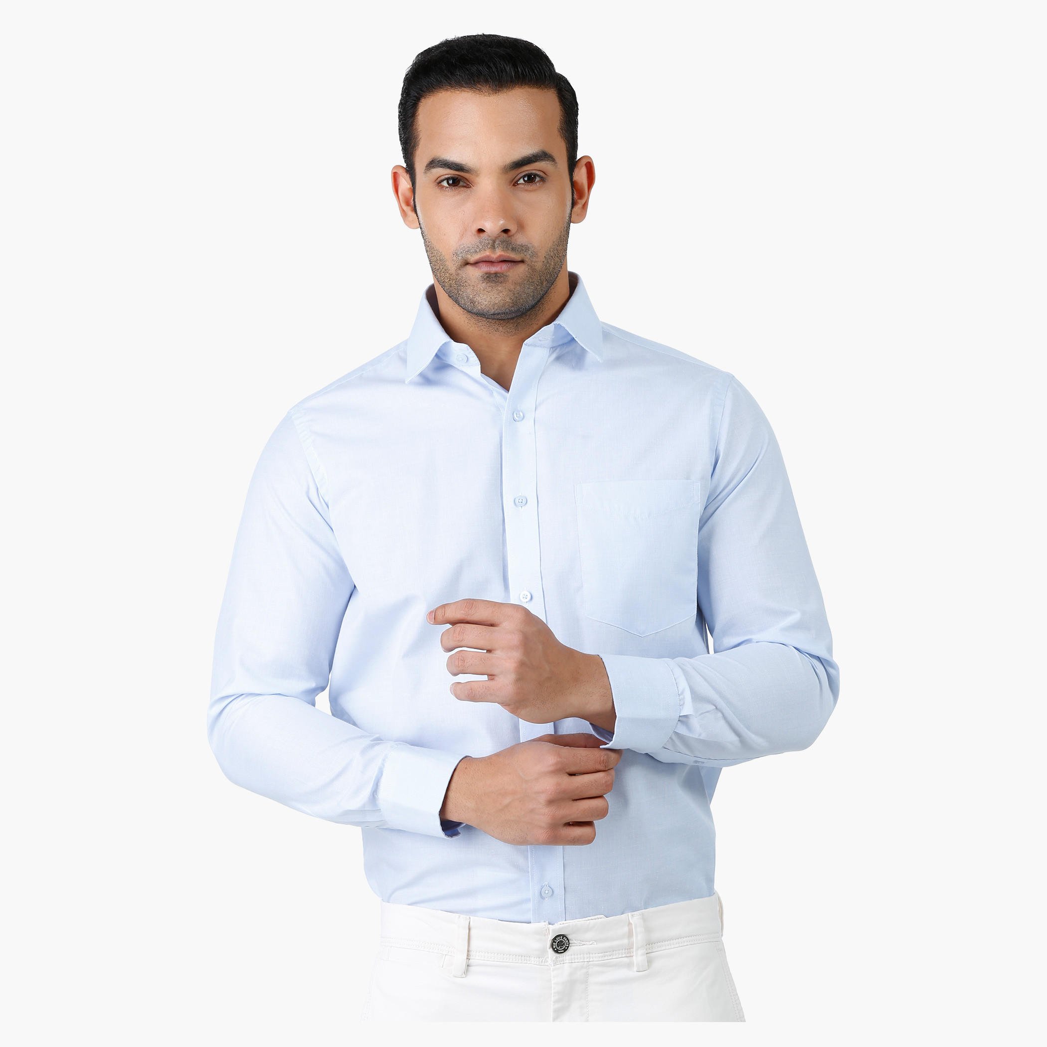 Formal Shirt with Collar Neck and Long Sleeves in Comfort Fit-men-clothing-shirts-image-1