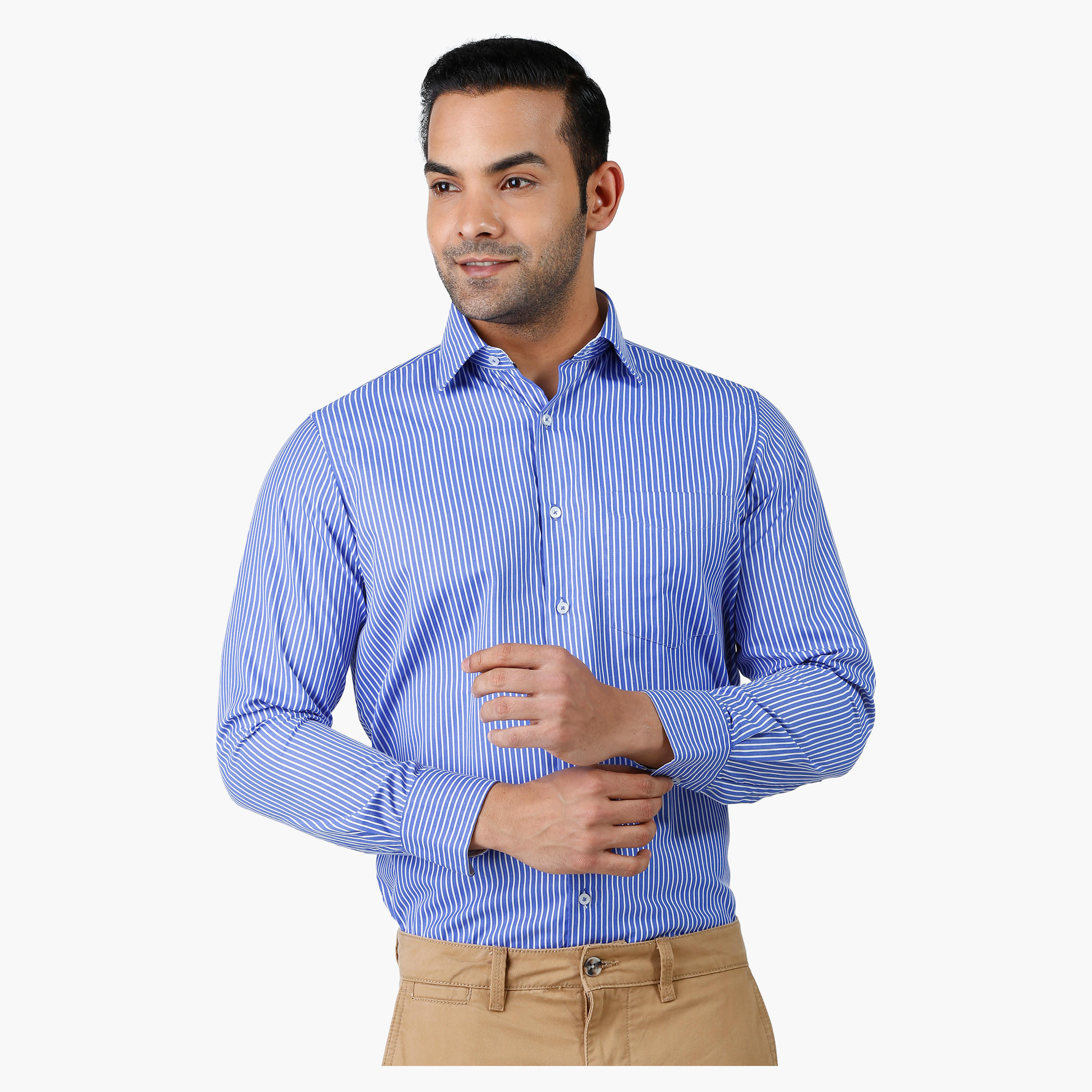 Formal Shirt with Collar Neck and Long Sleeves in Comfort Fit-men-clothing-shirts-image-1