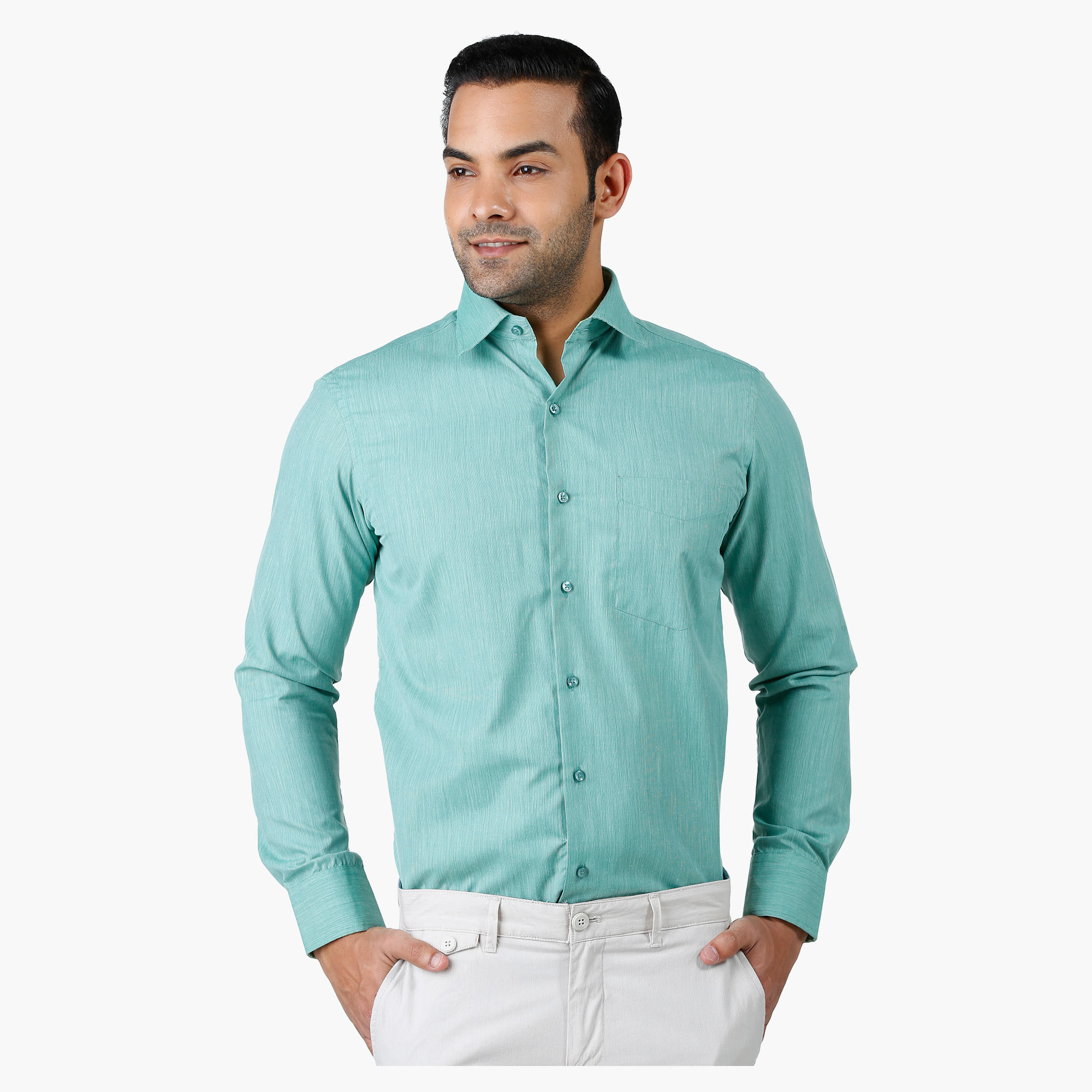 قميص رسمي سهل الكي بقصّة مريحة وياقة عاديّة وأكمام طويلة-men-clothing-shirts-image-1