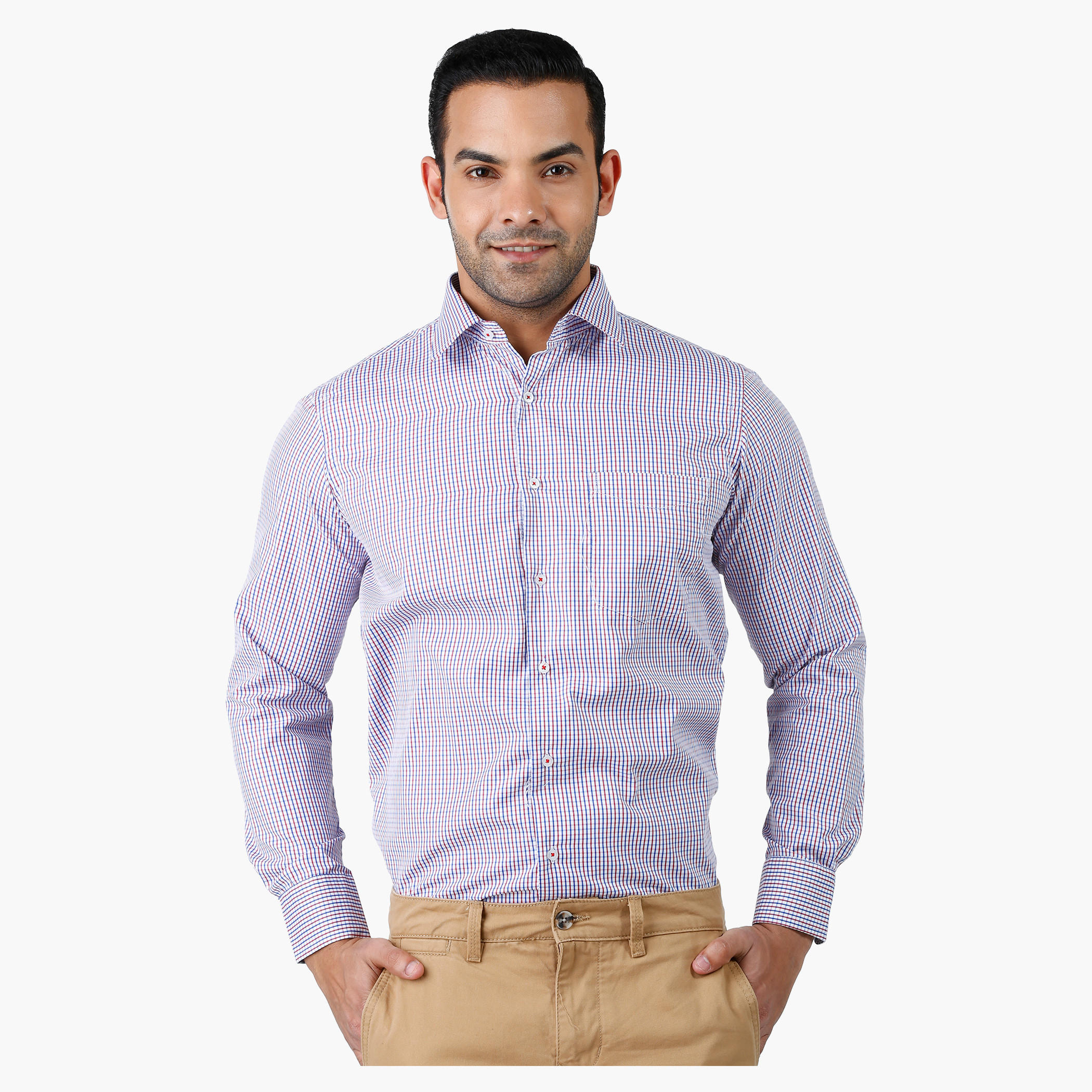 Formal Shirt with Collar Neck and Long Sleeves in Comfort Fit-men-clothing-shirts-image-1