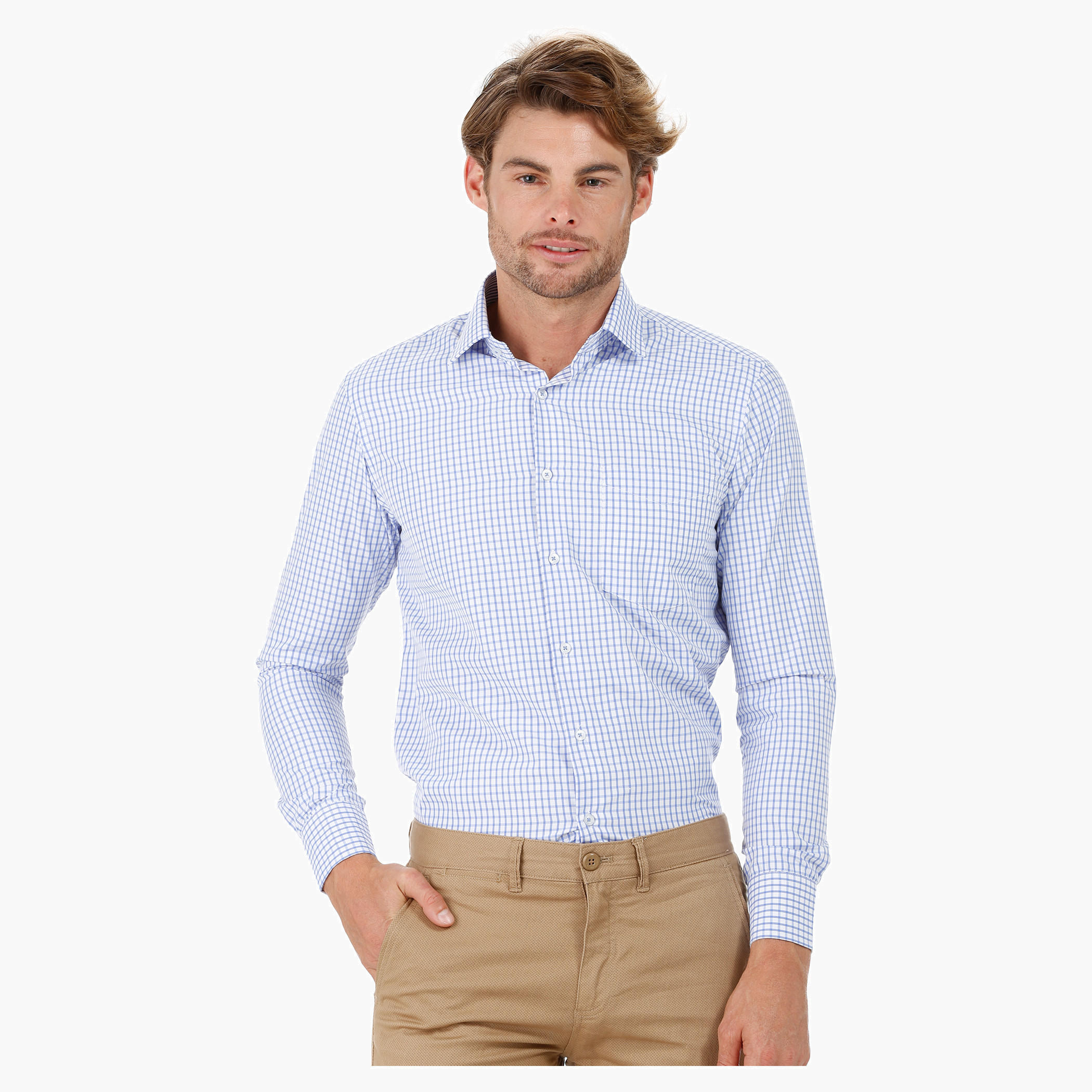 Chequered Shirt with Long Sleeves-men-clothing-shirts-image-1