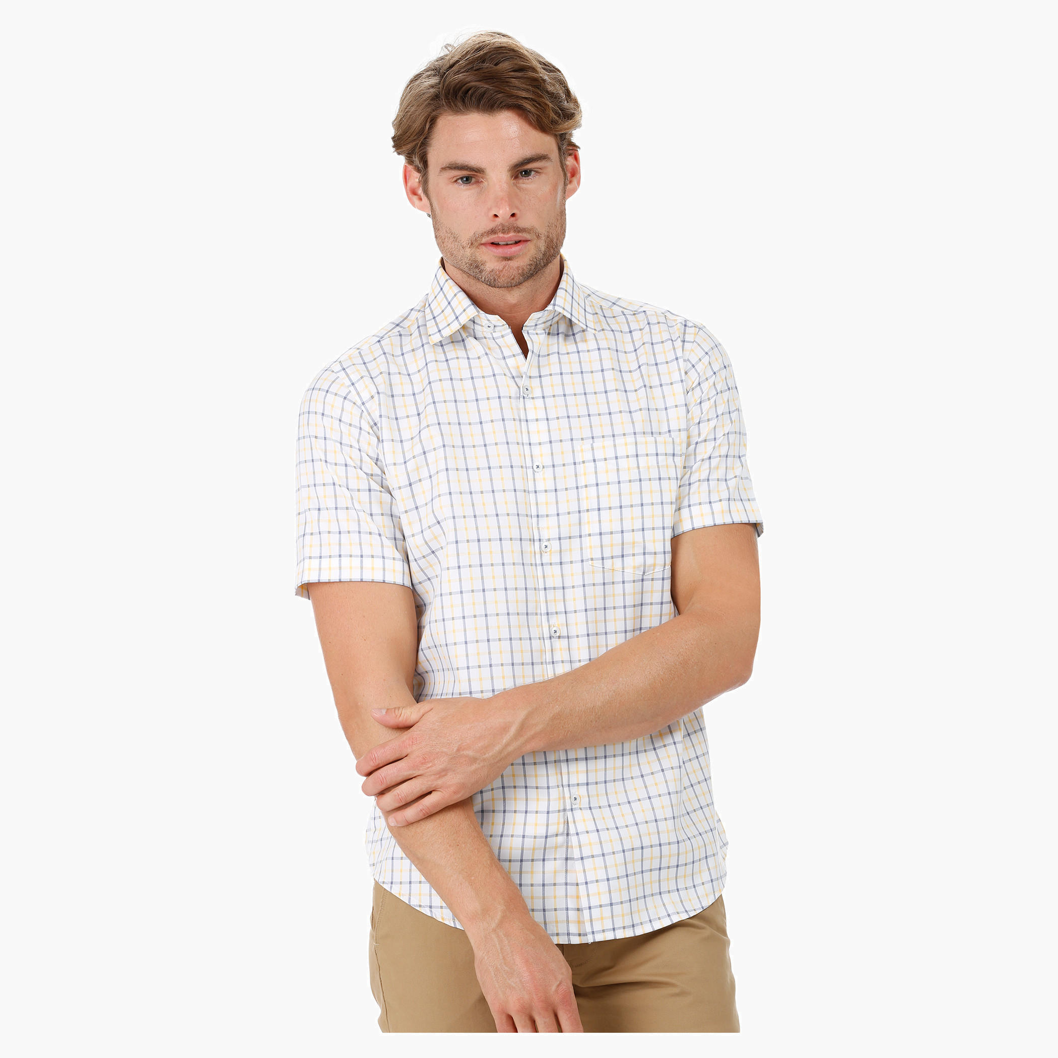 Chequered Shirt with Short Sleeves-men-clothing-shirts-image-5