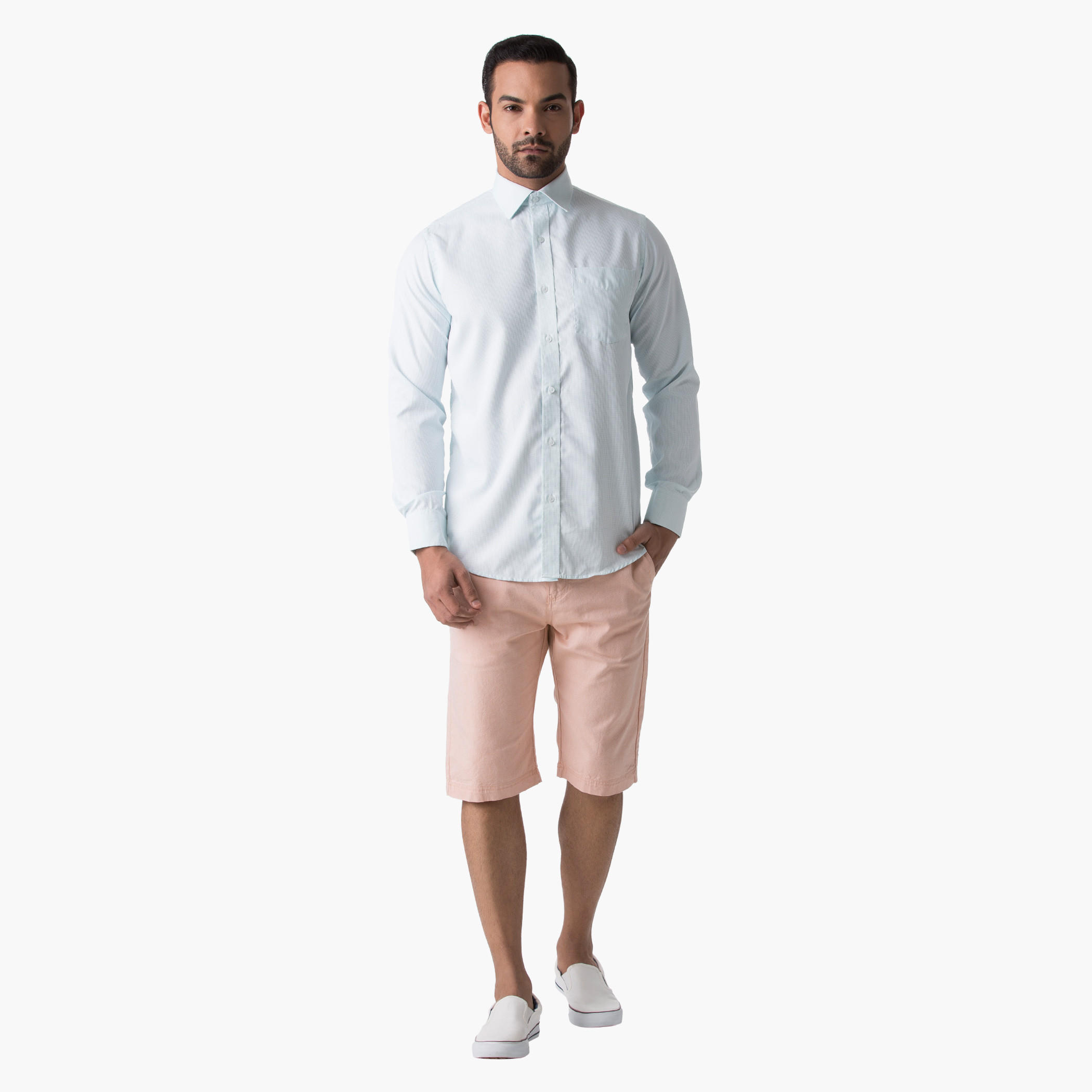 قميص سهل الكي بقصّة عاديّة وأكمام كاملة-men-clothing-shirts-image-1