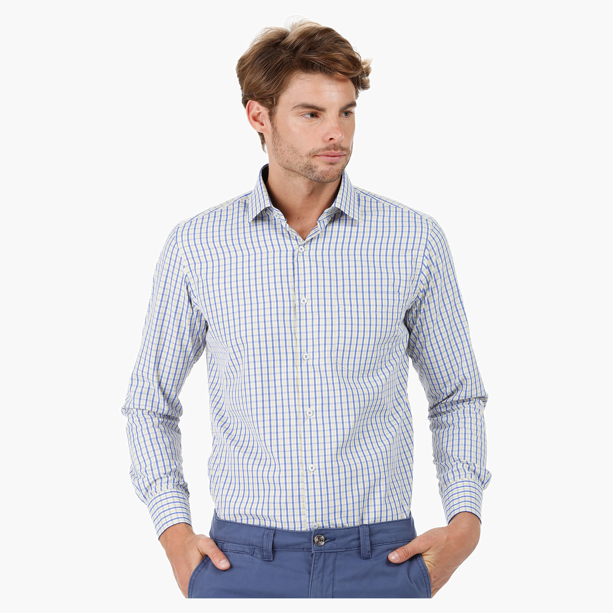 Chequered Shirt with Long Sleeves-men-clothing-shirts-image-1