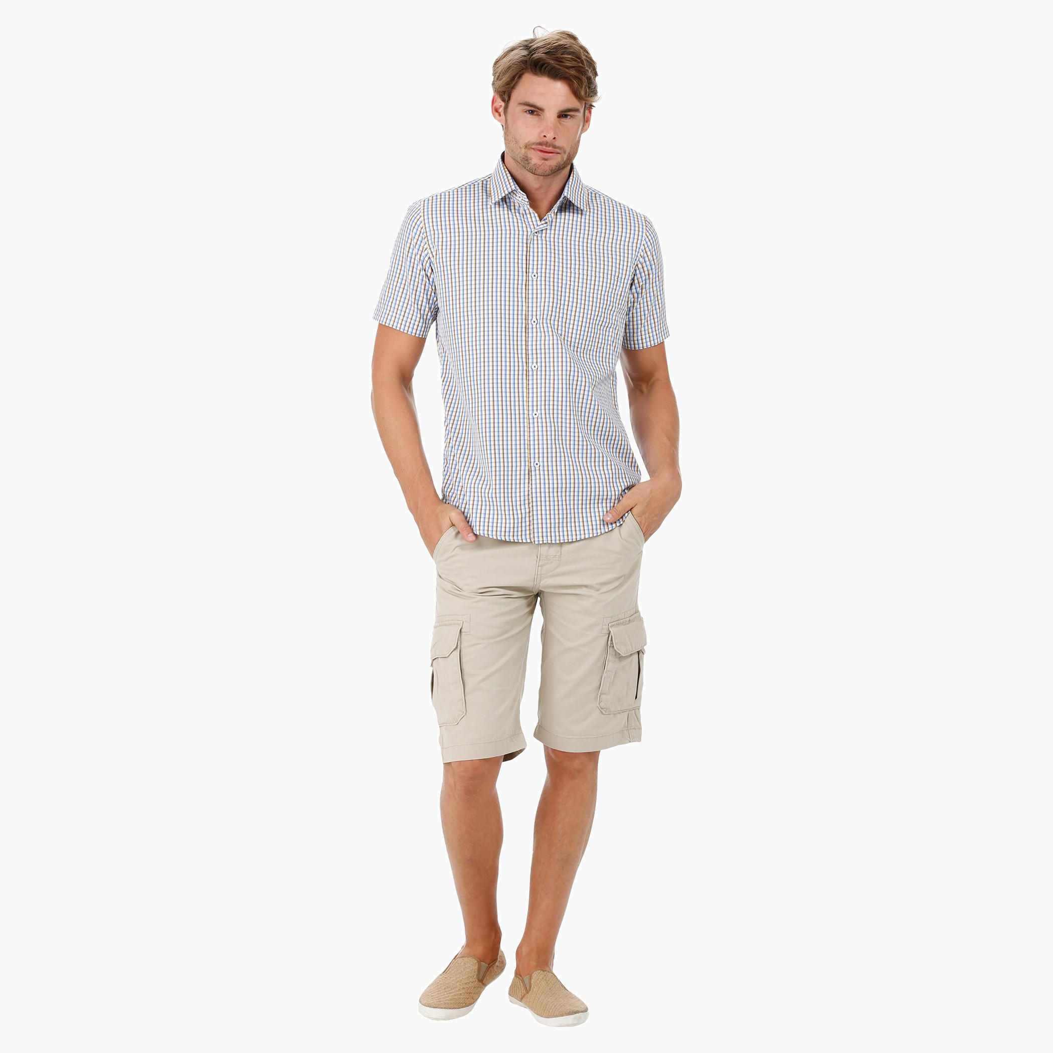 Chequered Shirt with Short Sleeves-men-clothing-shirts-image-5