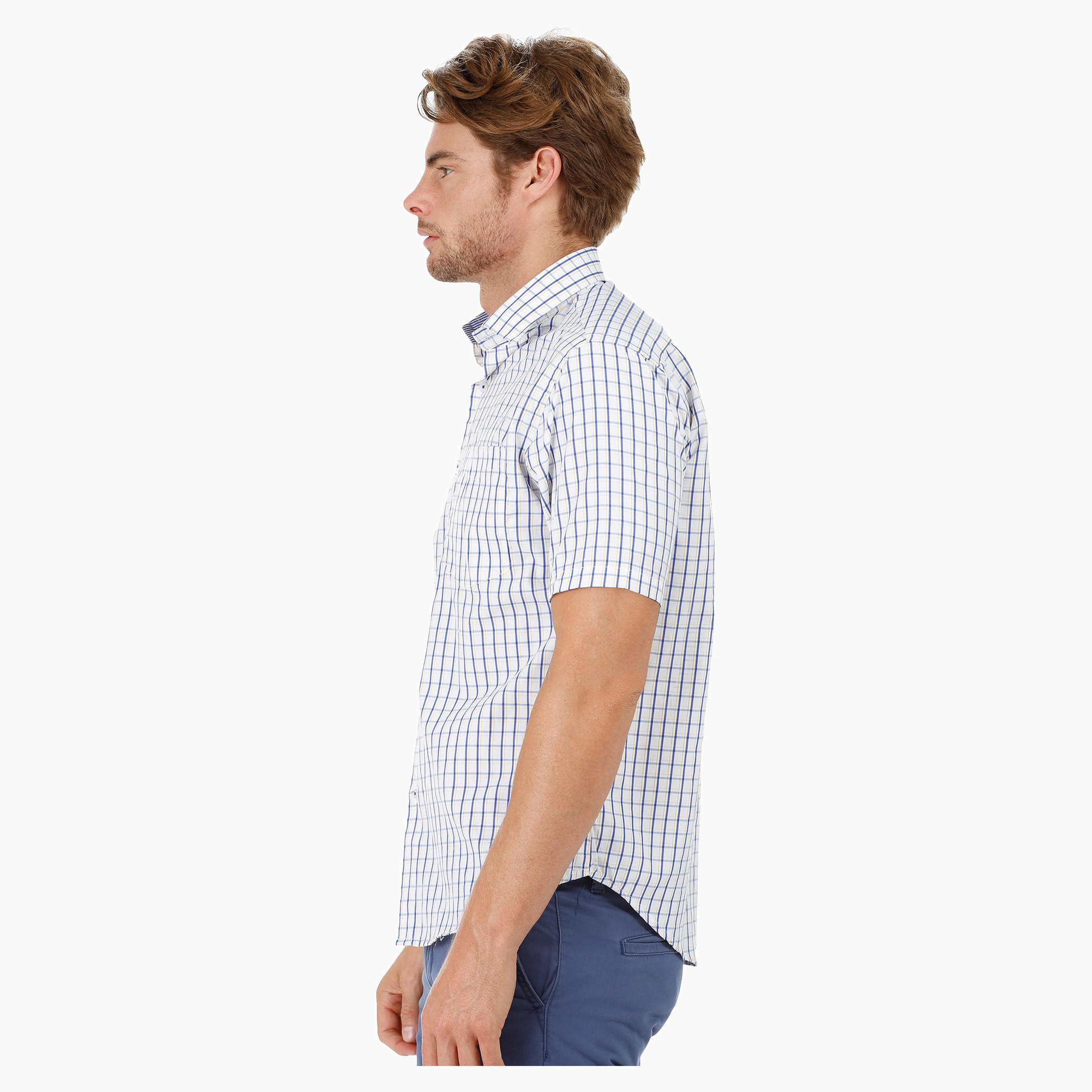 Chequered Shirt with Short Sleeves-men-clothing-shirts-image-3