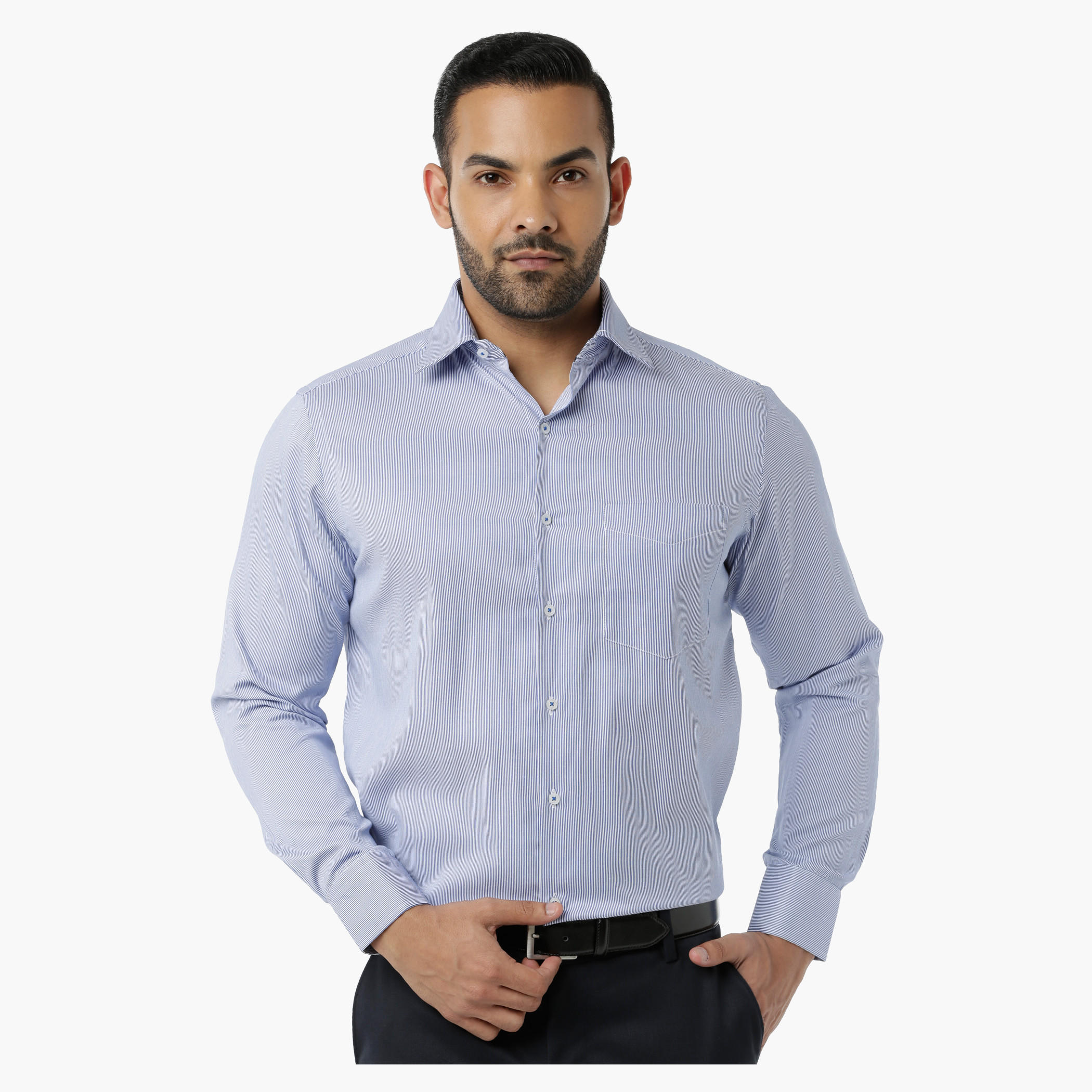 Striped Formal Shirt with Collar Neck in Regular Fit-men-clothing-shirts-image-1