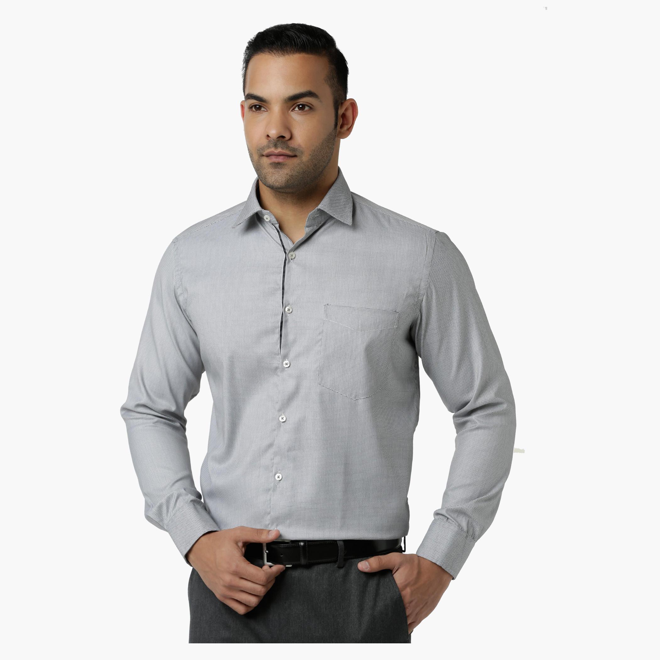 Formal Shirt with Collar Neck and Long Sleeves in Regular Fit-men-clothing-shirts-image-1
