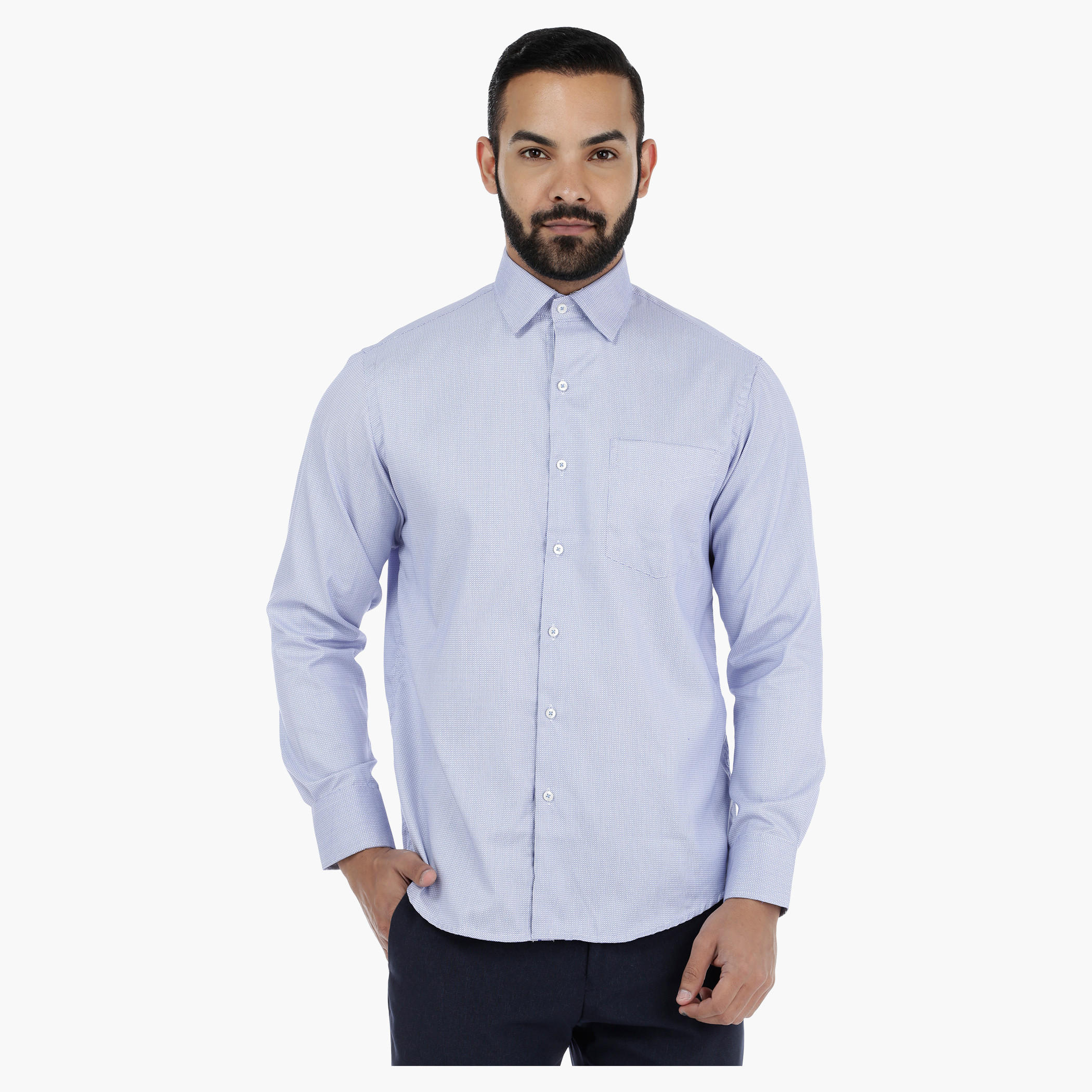 Textured Shirt with Long Sleeves-men-clothing-shirts-image-5