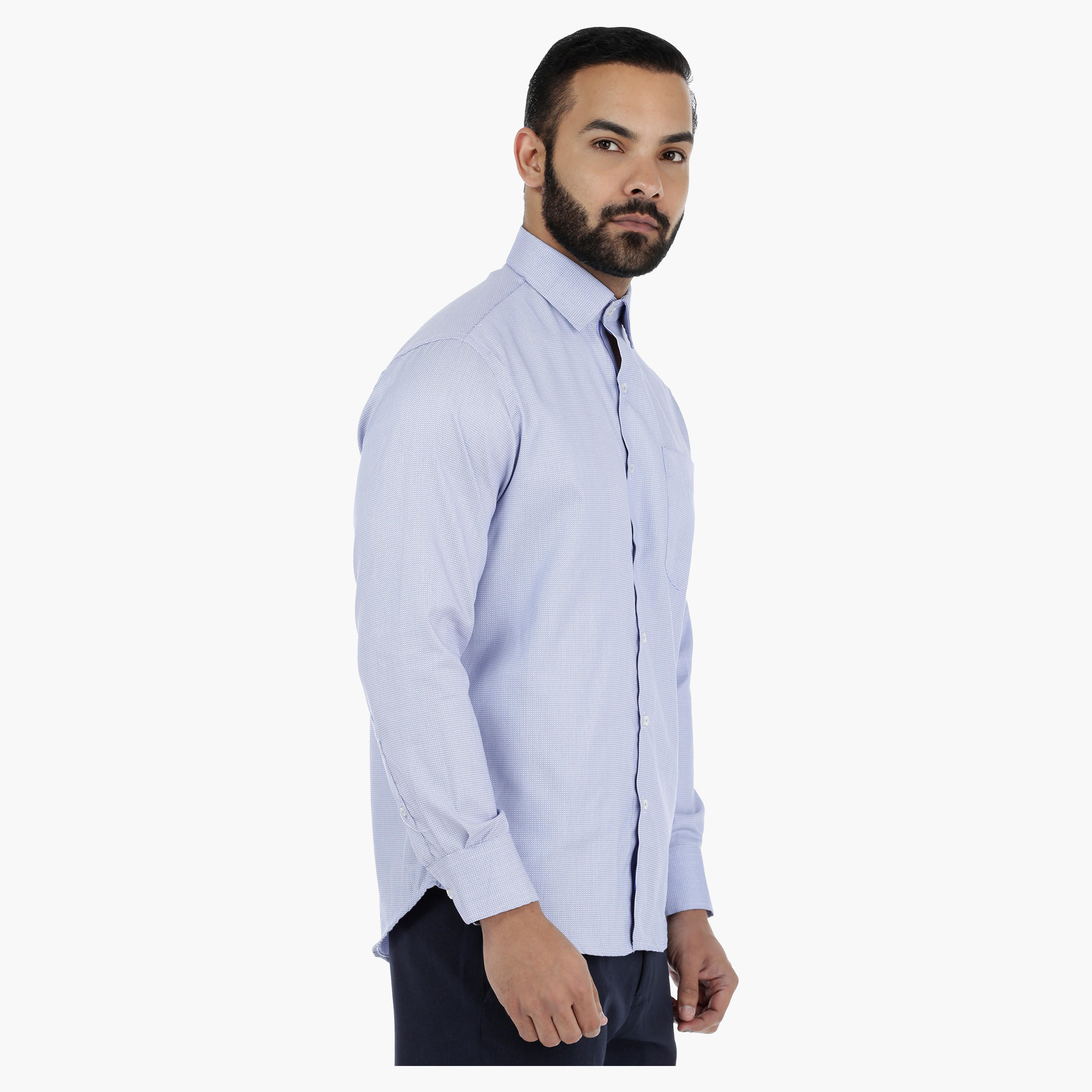 Textured Shirt with Long Sleeves-men-clothing-shirts-image-3