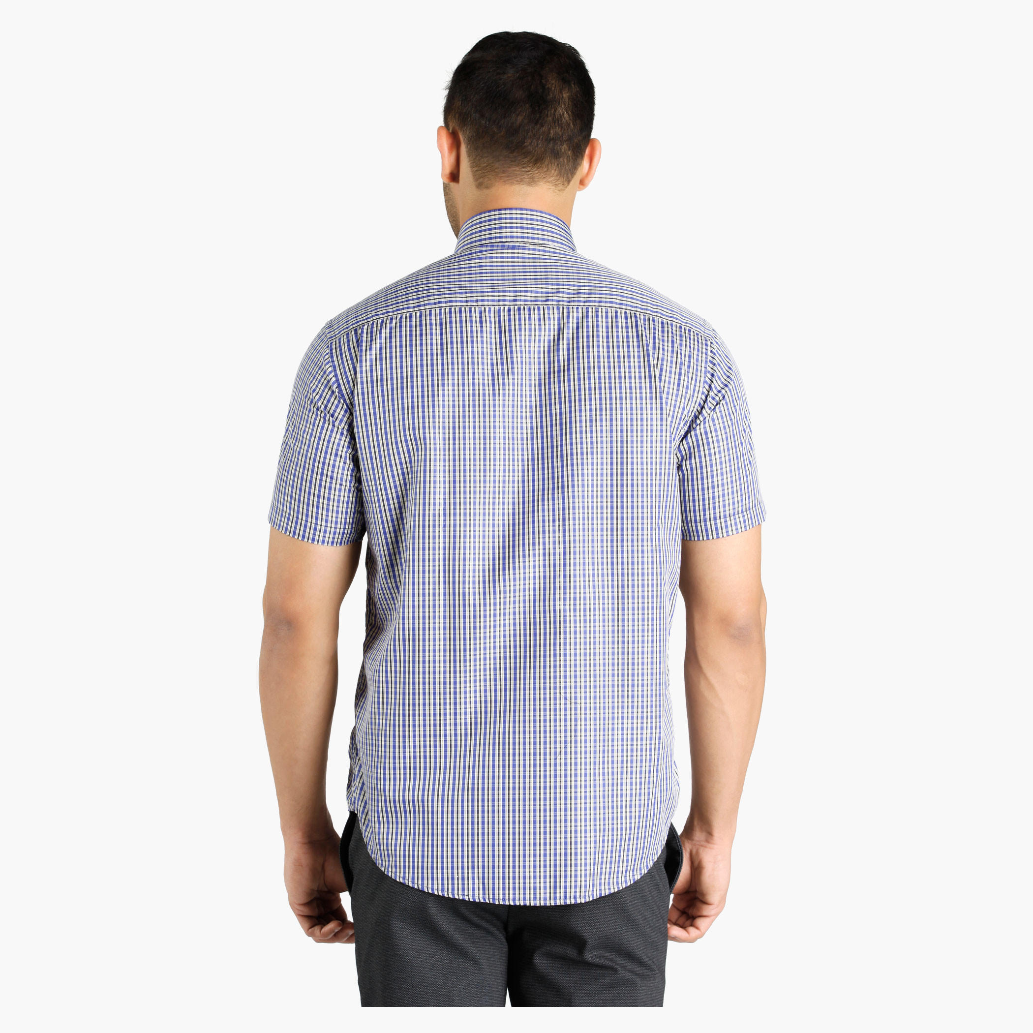 Chequered Shirt with Short Sleeves-men-clothing-shirts-image-2