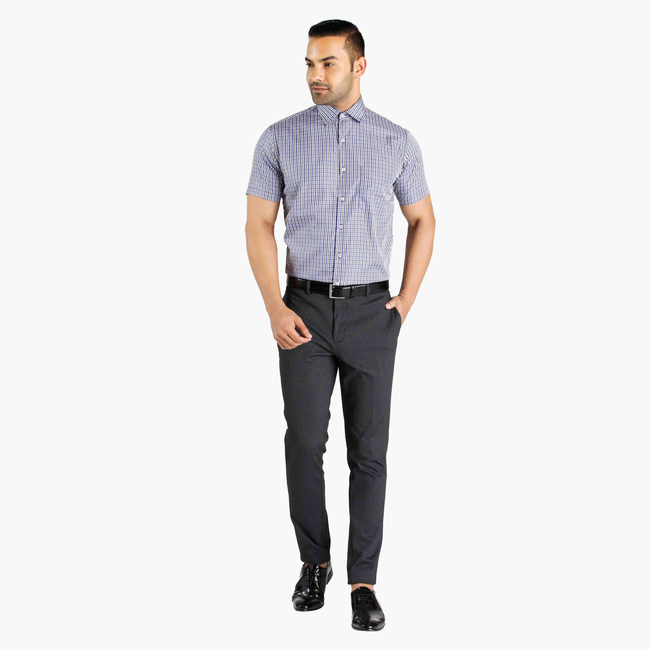 Chequered Shirt with Short Sleeves-men-clothing-shirts-image-5