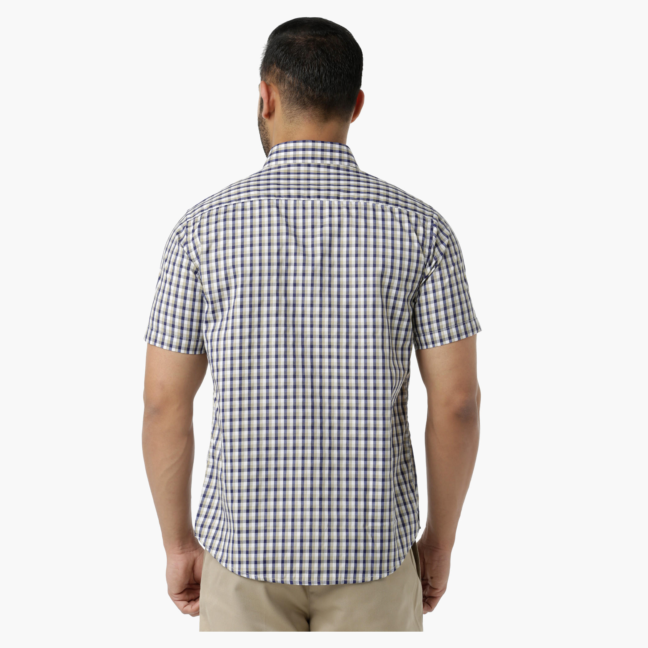 Chequered Casual Shirt with Collar Neck and Short Sleeves in Regular Fit-men-clothing-shirts-image-2