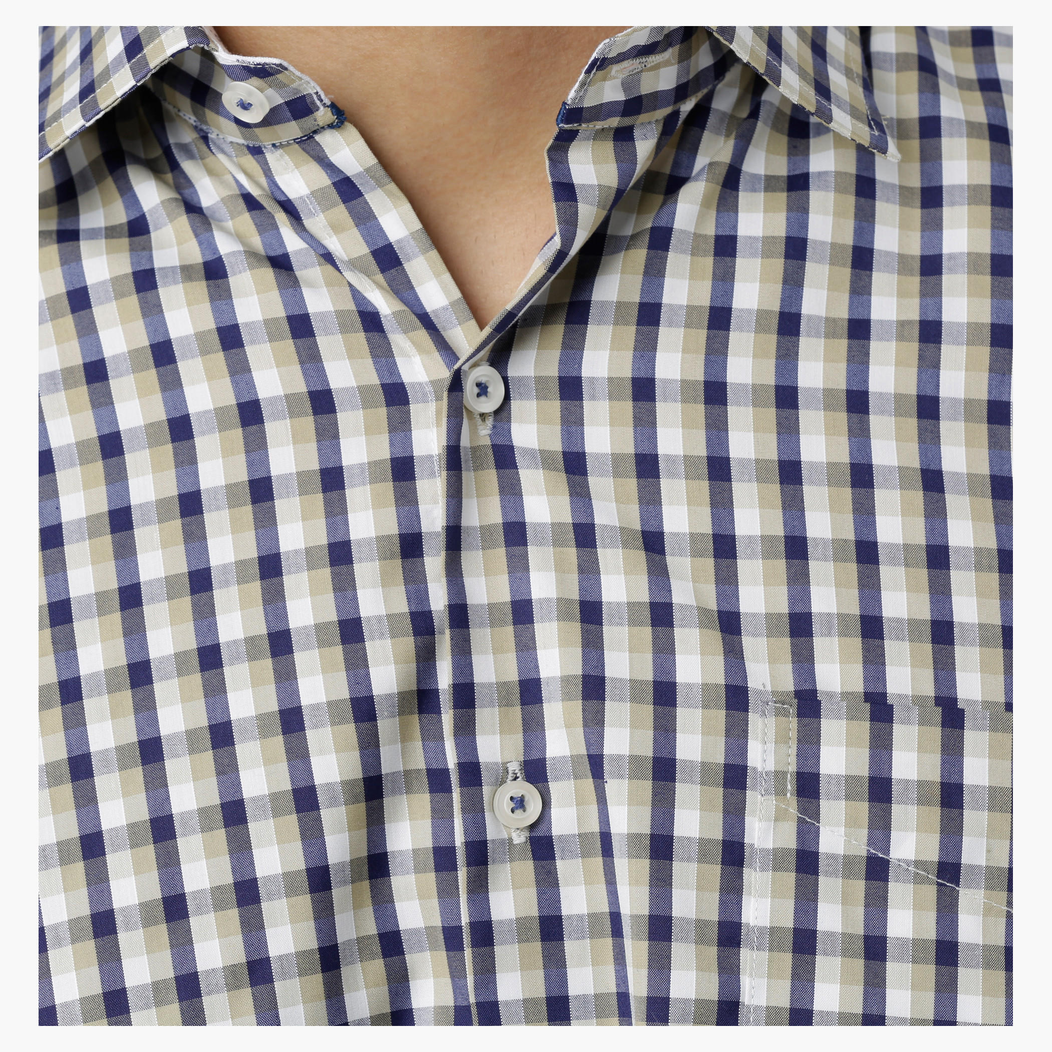 Chequered Casual Shirt with Collar Neck and Short Sleeves in Regular Fit-men-clothing-shirts-image-4