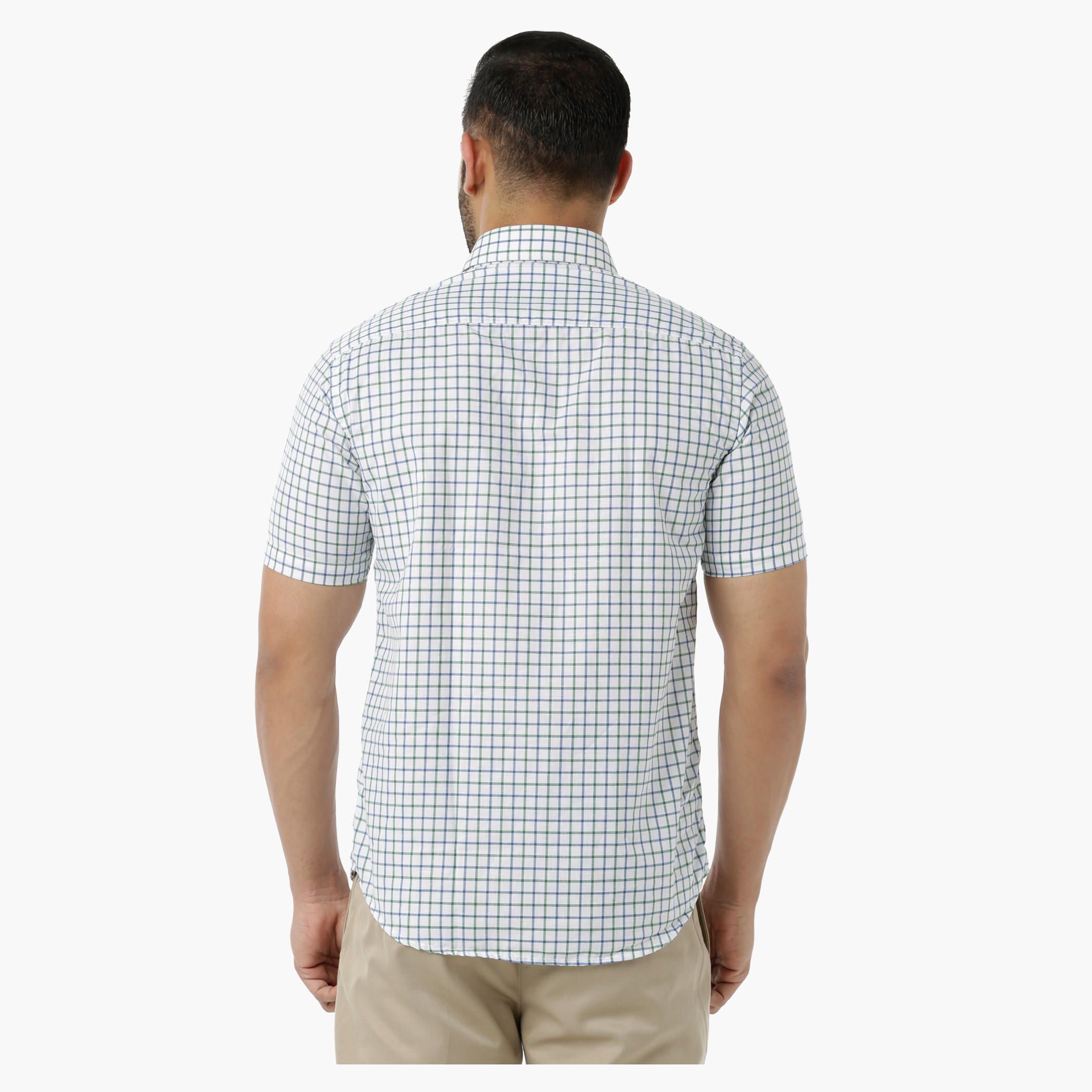 Chequered Casual Shirt with Collar Neck and Short Sleeves in Regular Fit-men-clothing-shirts-image-2