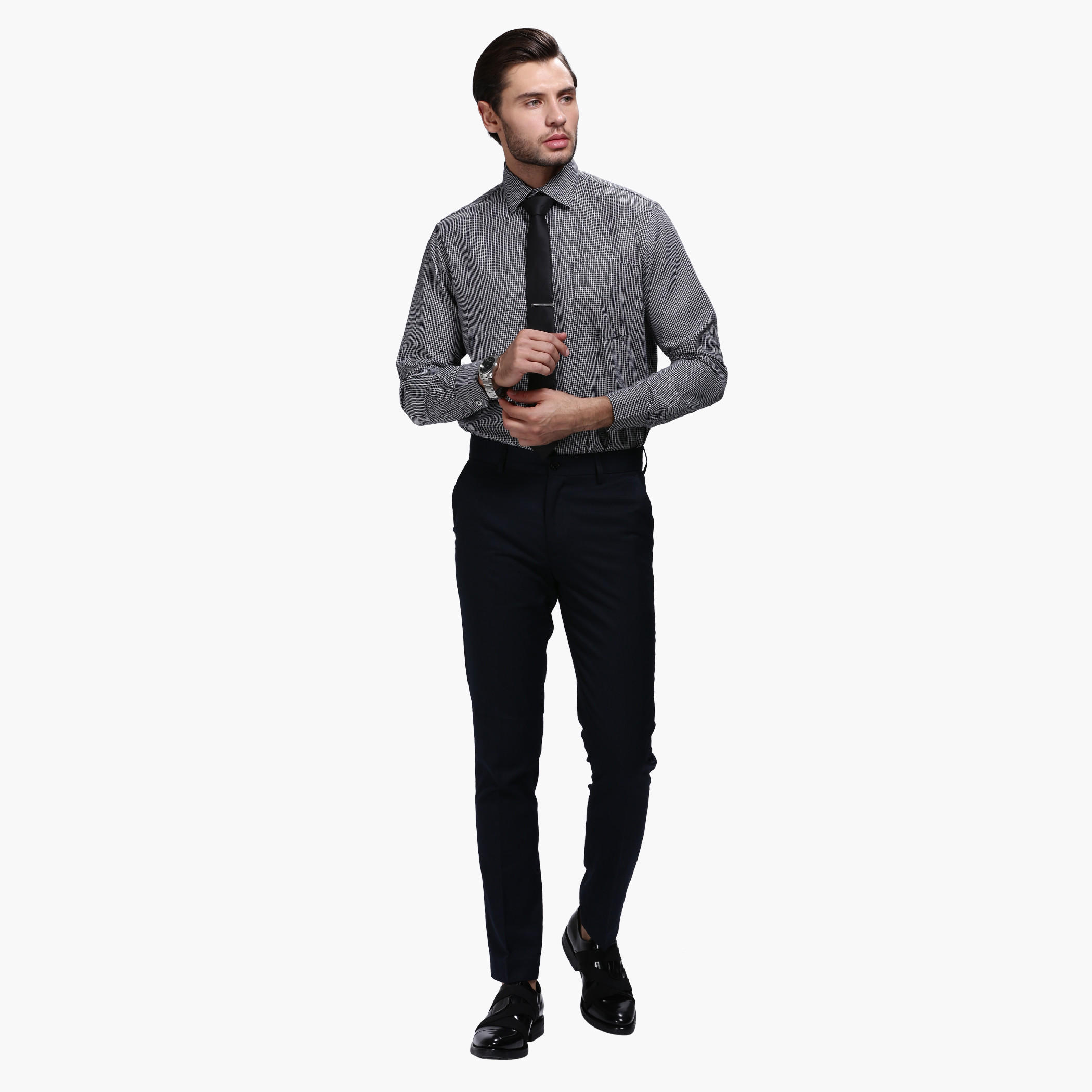 Chequered Shirt with Long Sleeves in Slim Fit-men-clothing-shirts-image-5