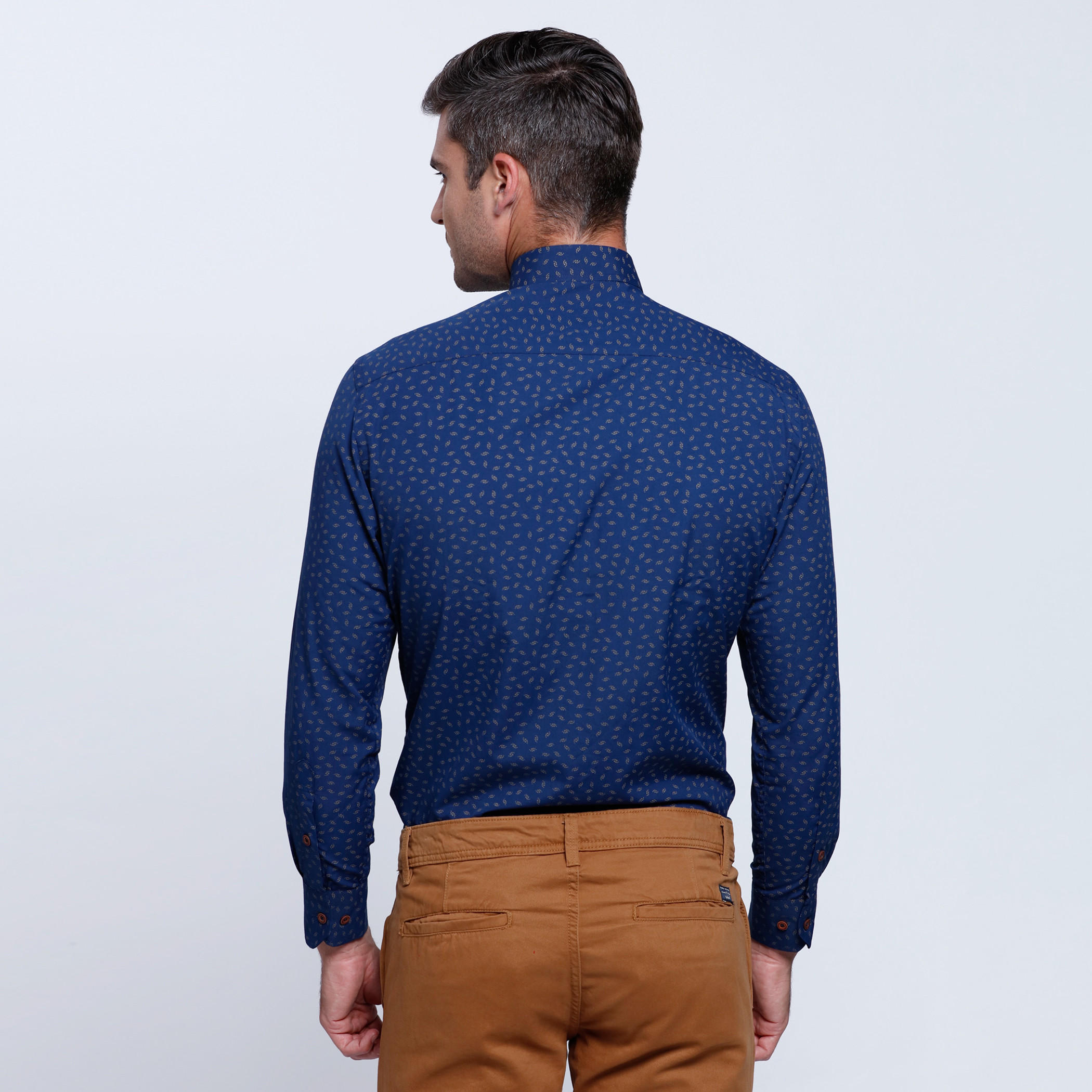 Printed Shirt with Long Sleeves and Button Placket-men-clothing-shirts-image-2