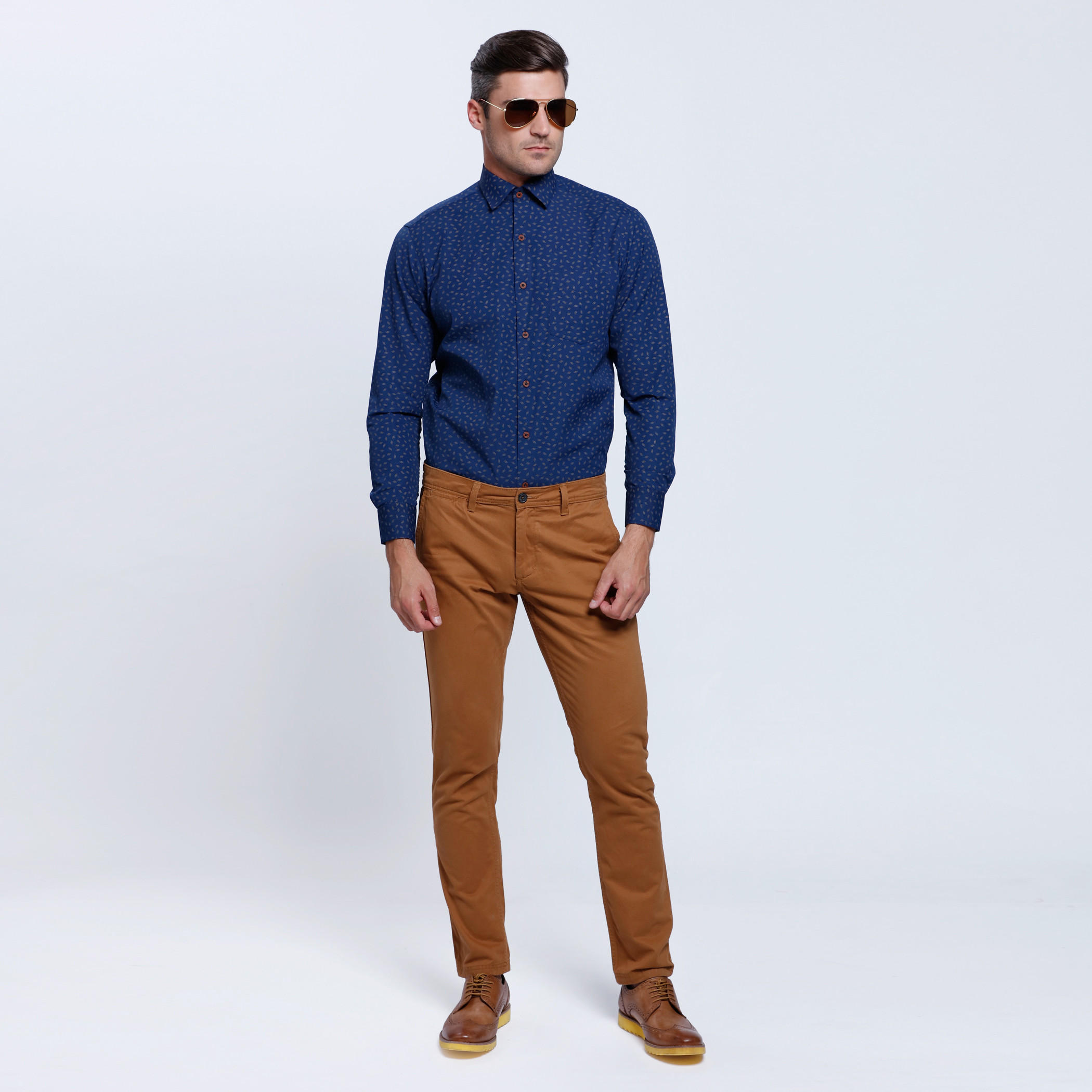 Printed Shirt with Long Sleeves and Button Placket-men-clothing-shirts-image-5
