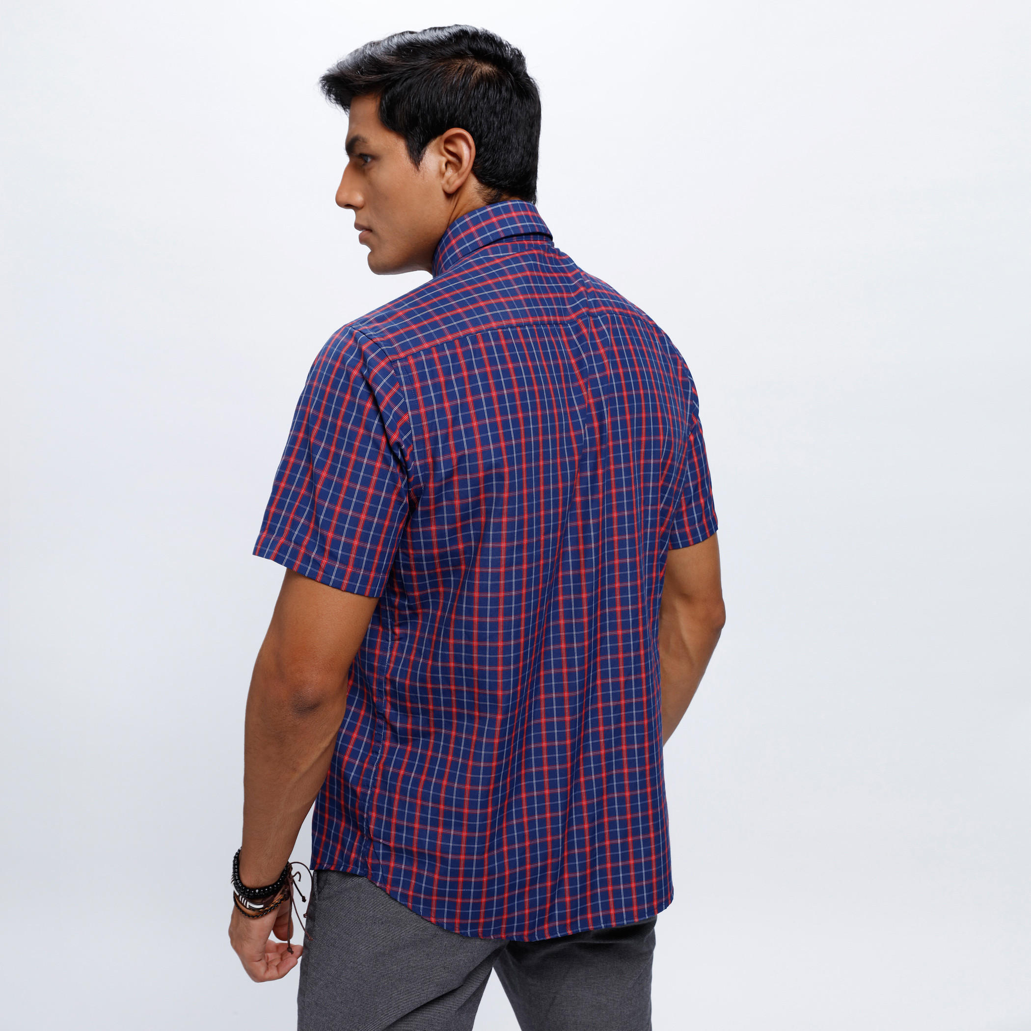 Chequered Shirt with Short Sleeves-men-clothing-shirts-image-2