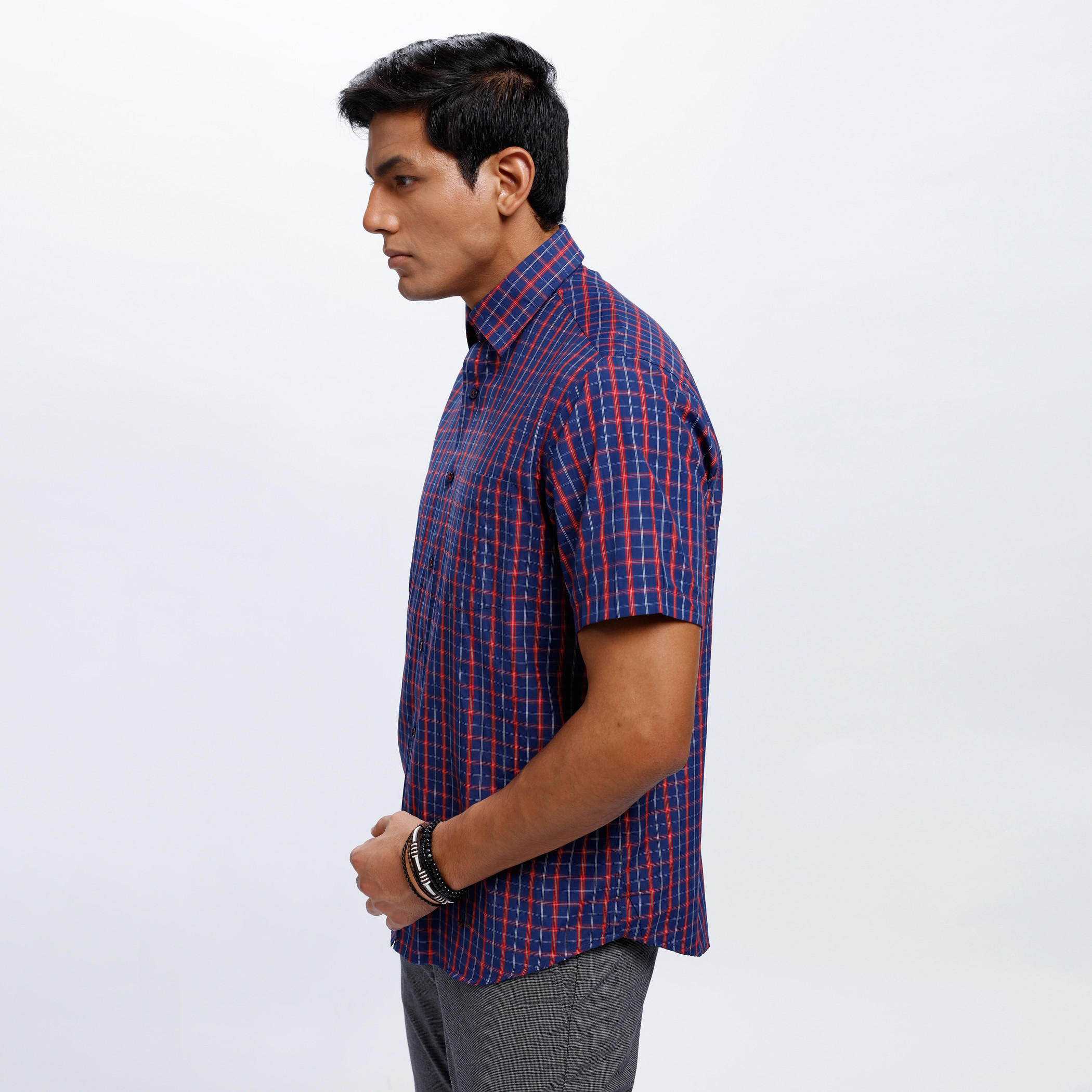 Chequered Shirt with Short Sleeves-men-clothing-shirts-image-3
