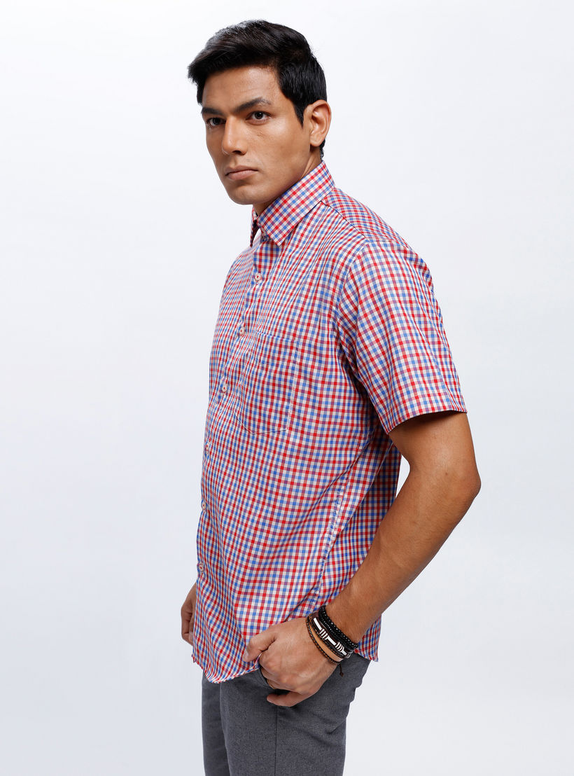Chequered Shirt with Short Sleeves-men-clothing-shirts-image-3