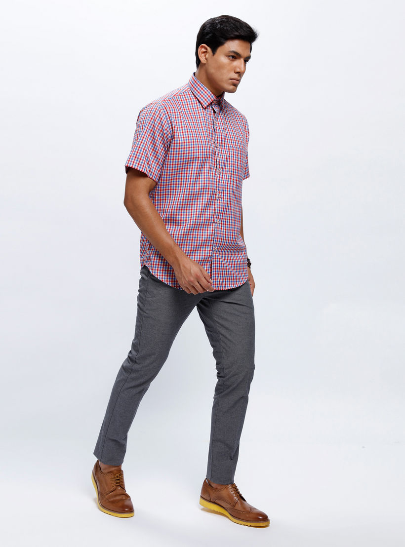 Chequered Shirt with Short Sleeves-men-clothing-shirts-image-1