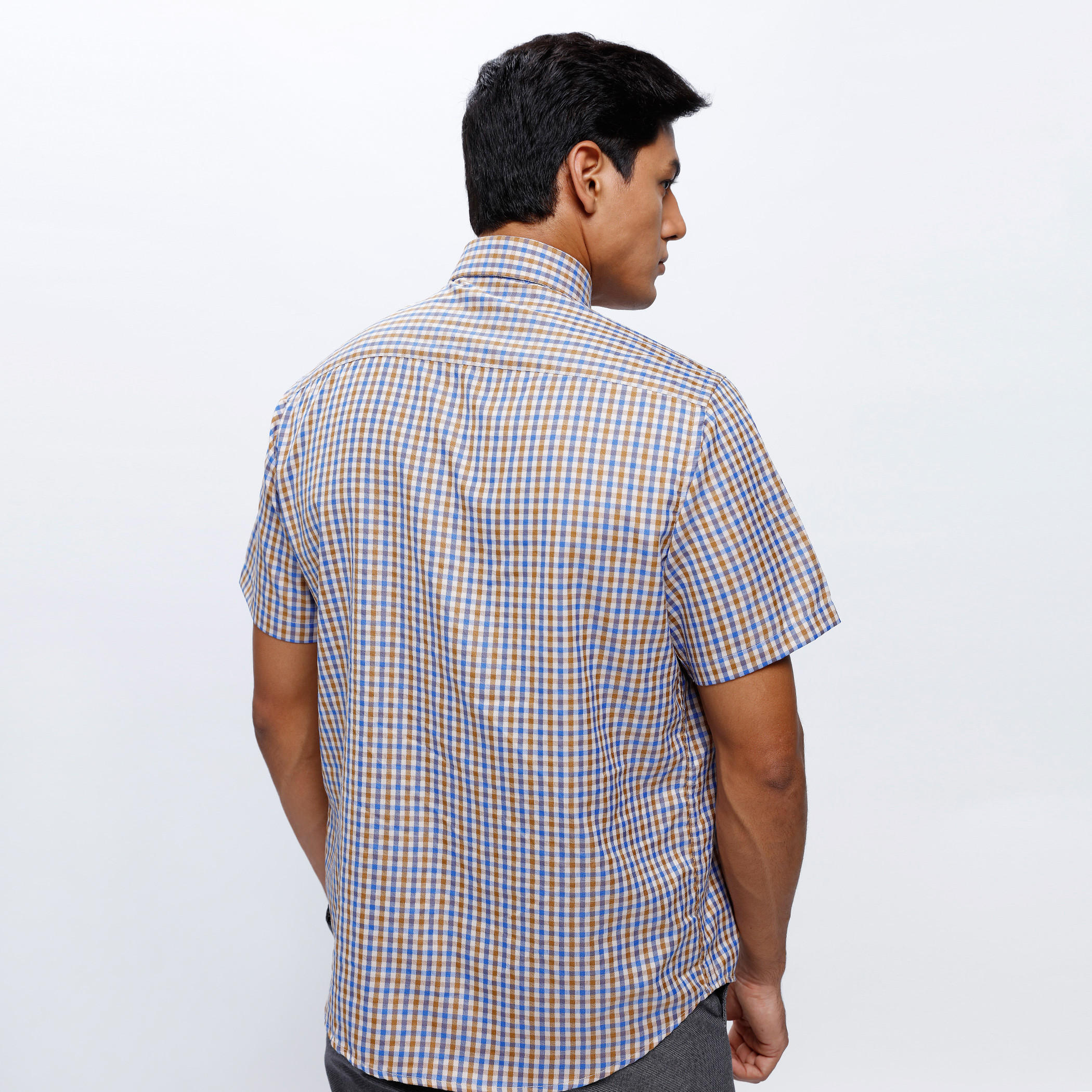 Checkered Shirt with Short Sleeves-men-clothing-shirts-image-2