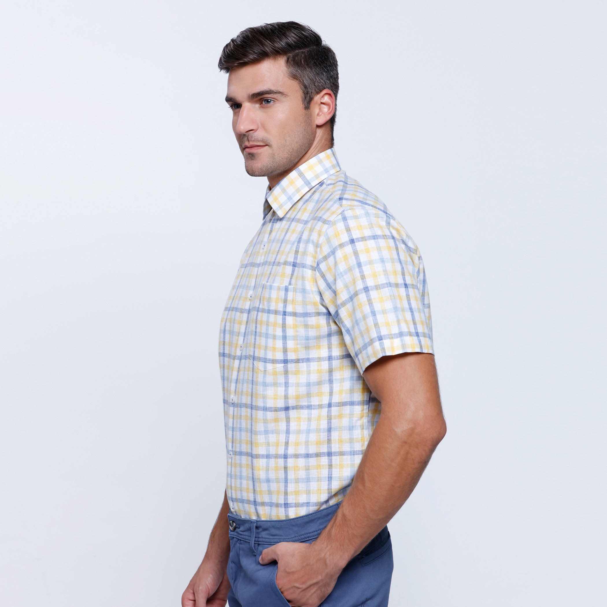 Chequered Shirt with Short Sleeves-men-clothing-shirts-image-3