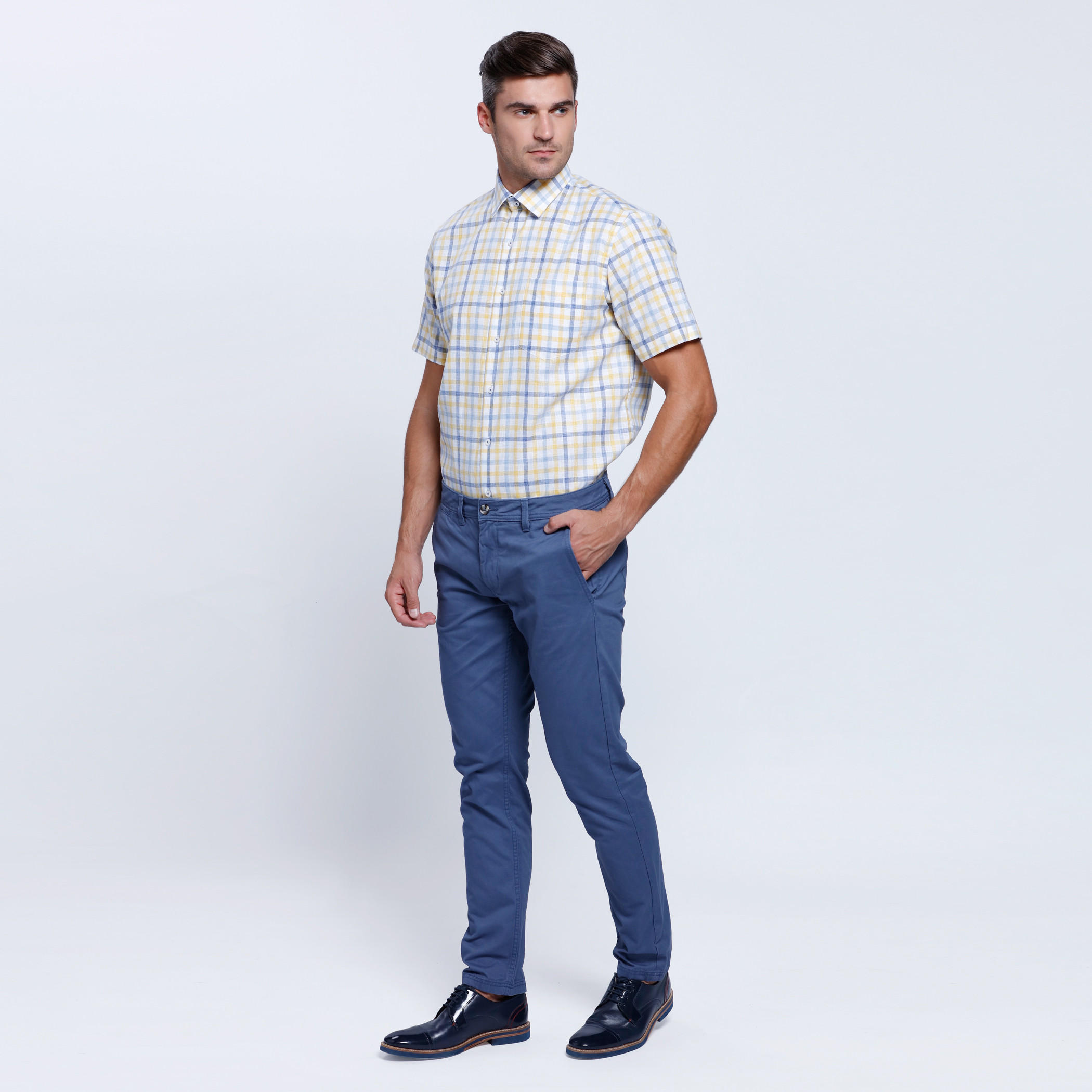 Chequered Shirt with Short Sleeves-men-clothing-shirts-image-5