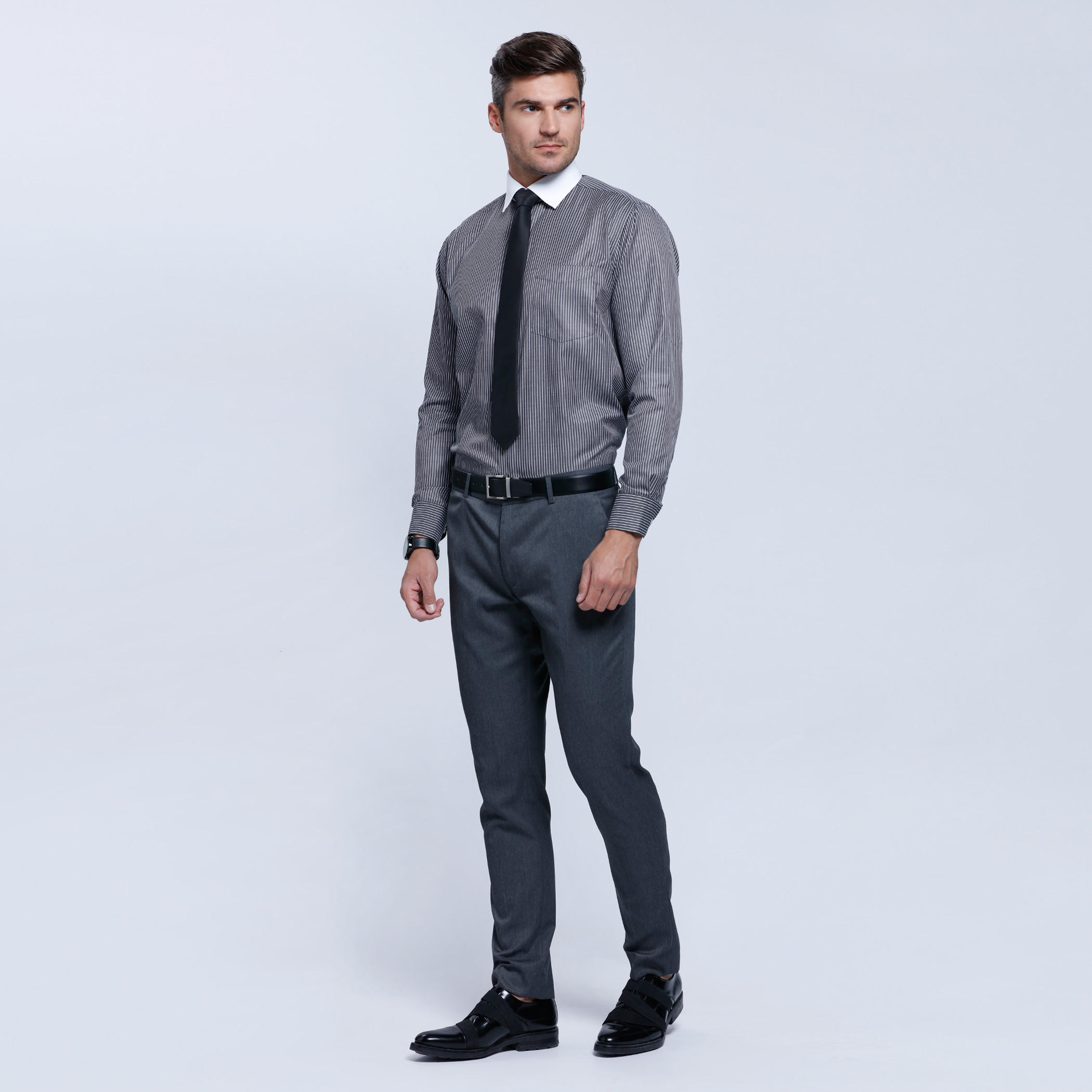 Striped Long Sleeves Shirt with Button Placket-men-clothing-shirts-image-5