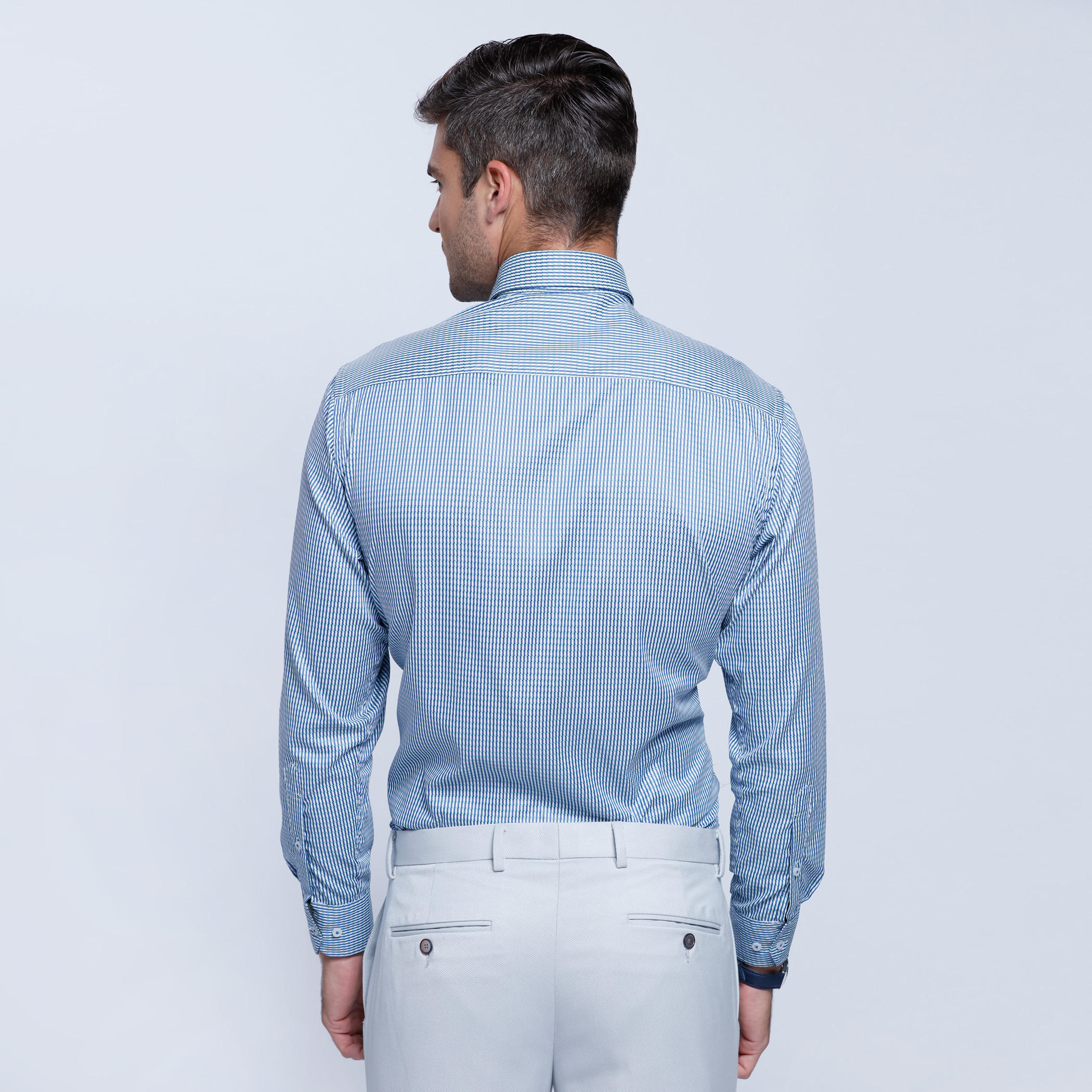 Striped Long Sleeves Shirt with Button Placket-men-clothing-shirts-image-4