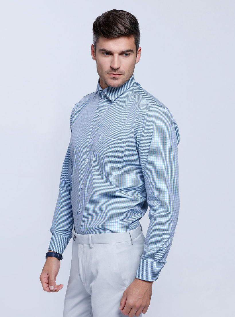 Striped Long Sleeves Shirt with Button Placket-men-clothing-shirts-image-3